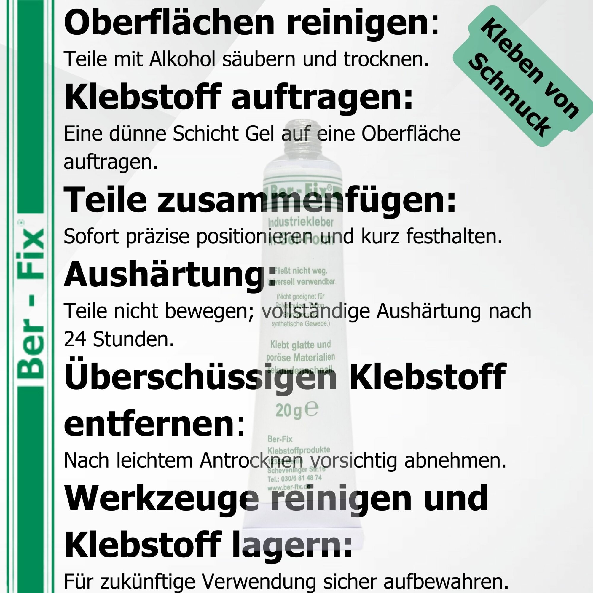 Ber-Fix® Industriekleber Gel 6 × 20 g