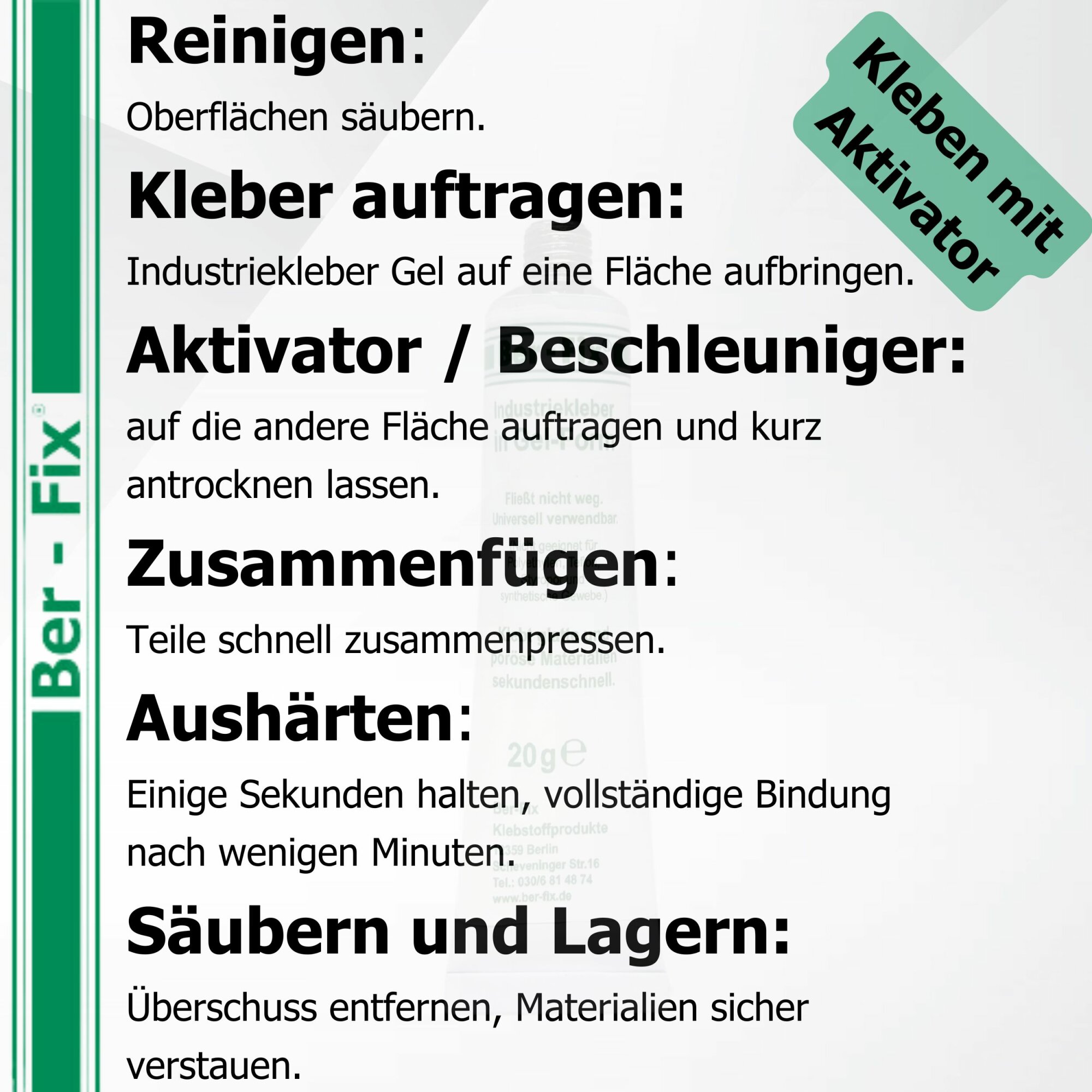 Ber-Fix® Industriekleber Gel 6 × 20 g