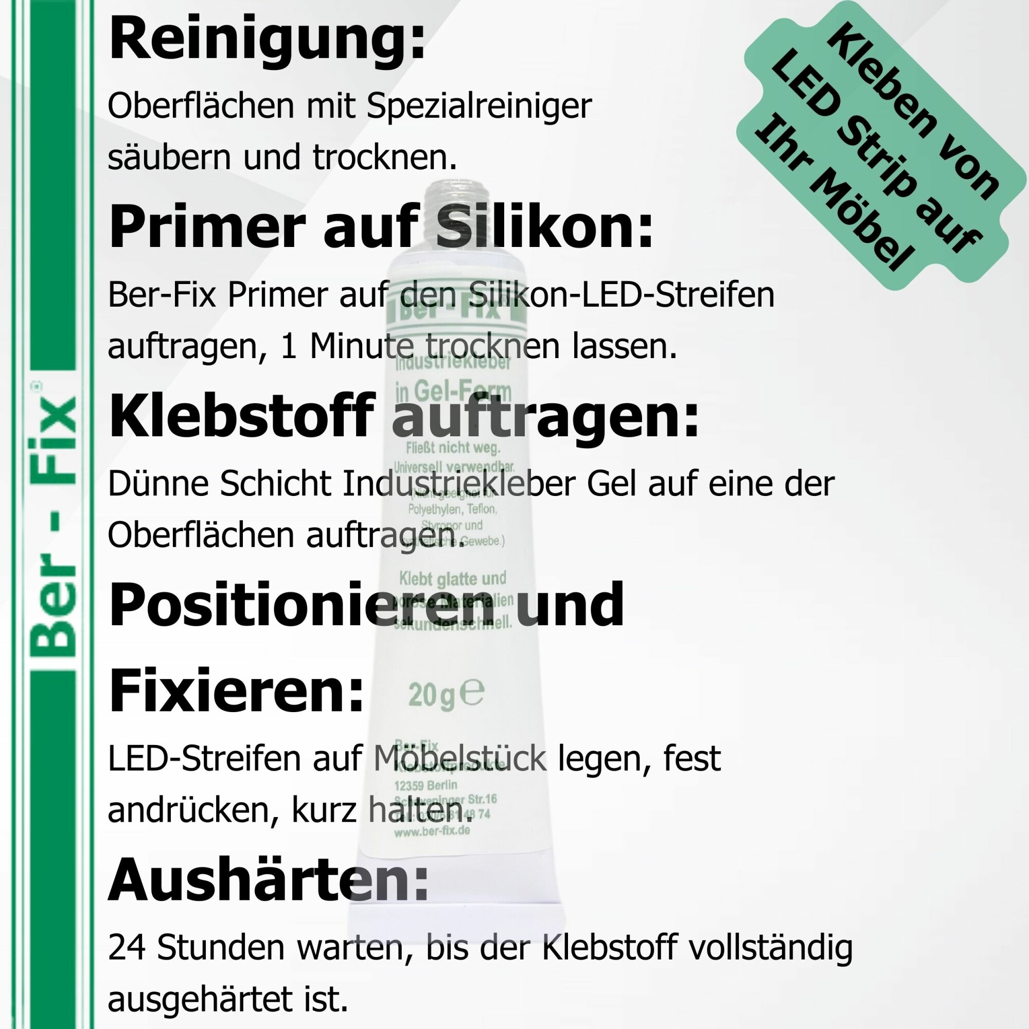 Ber-Fix® Industriekleber Gel 24 × 20 g