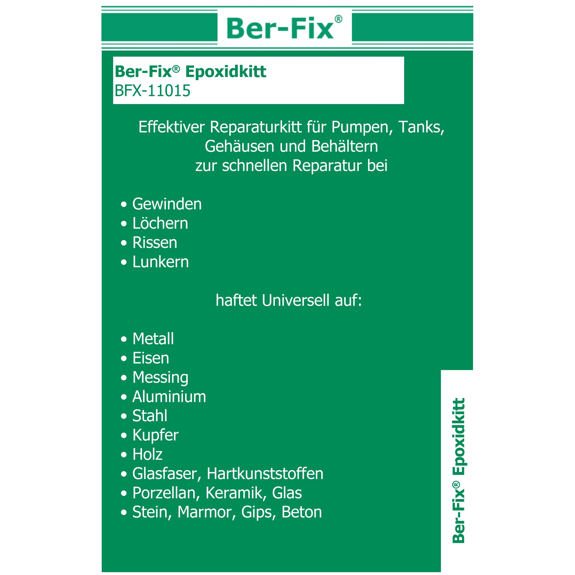 Ber-Fix® Knetmetall 12 × 56 g – 2K Epoxidkitt für Metallreparaturen, bis zu 300 °C
