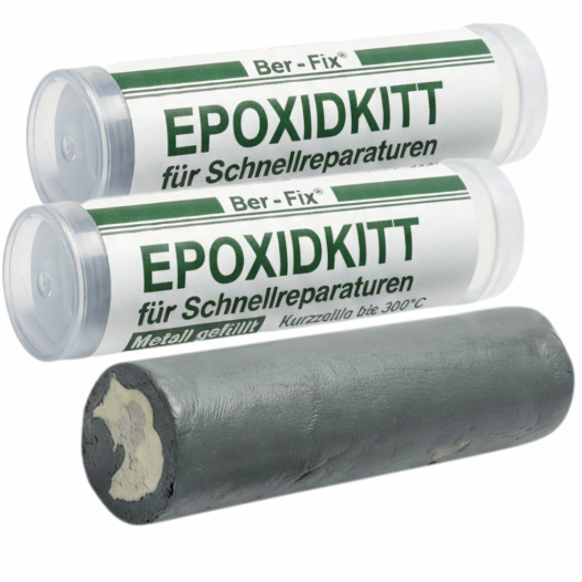 Ber-Fix® Knetmetall 2 × 56 g – 2K Epoxidkitt für Metallreparaturen, bis zu 300 °C