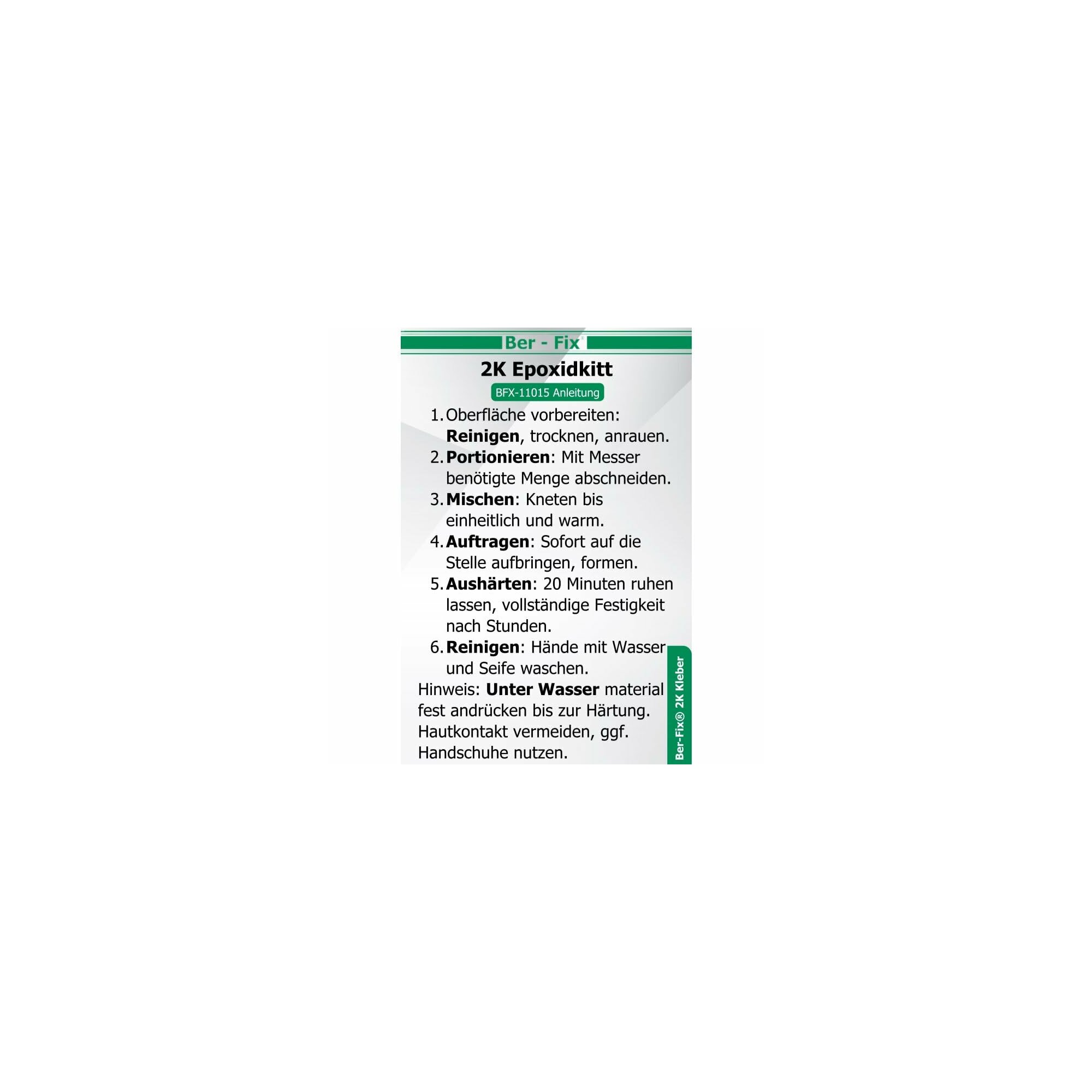 Ber-Fix® Knetmetall 2 × 56 g – 2K Epoxidkitt für Metallreparaturen, bis zu 300 °C