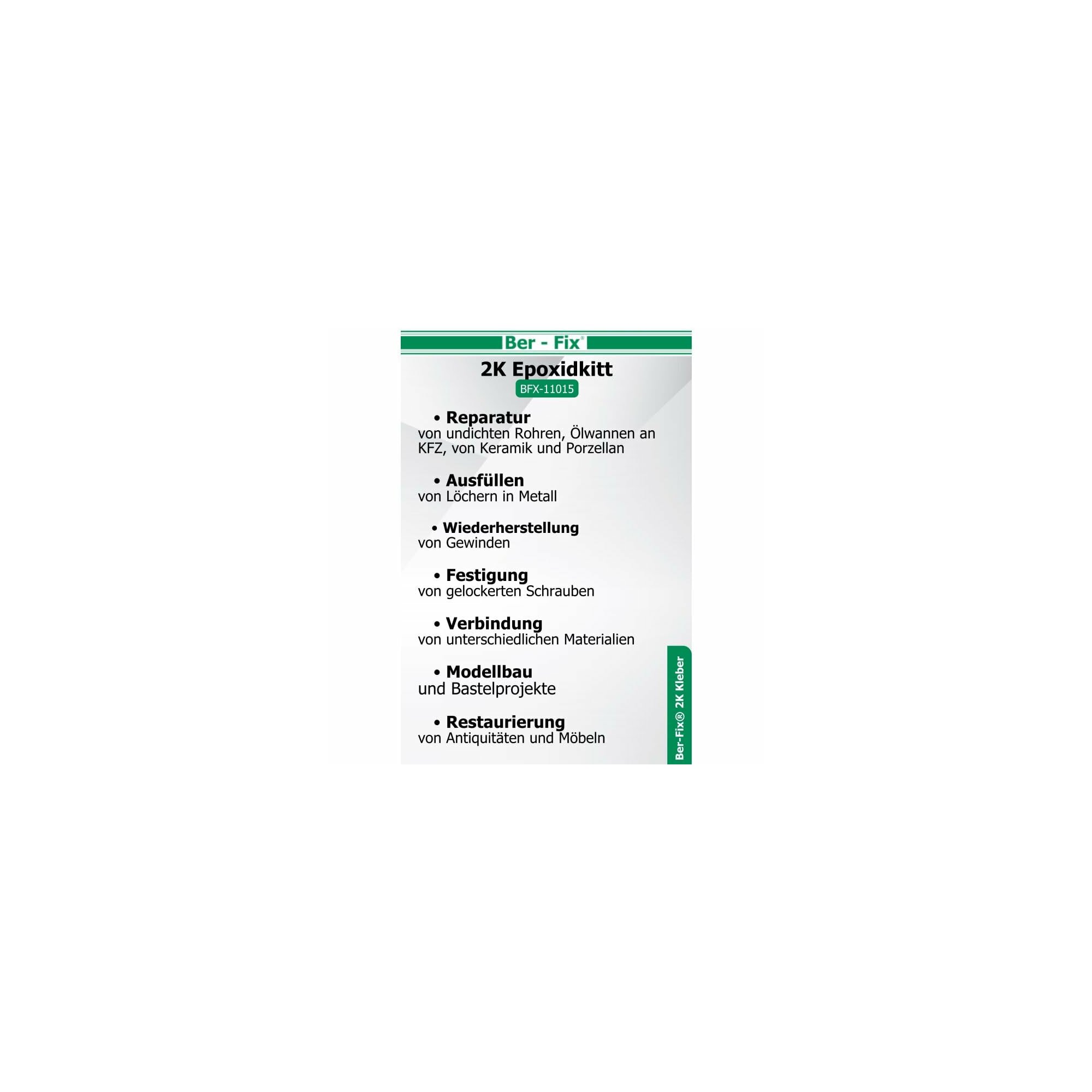 Ber-Fix® Knetmetall 2 × 56 g – 2K Epoxidkitt für Metallreparaturen, bis zu 300 °C