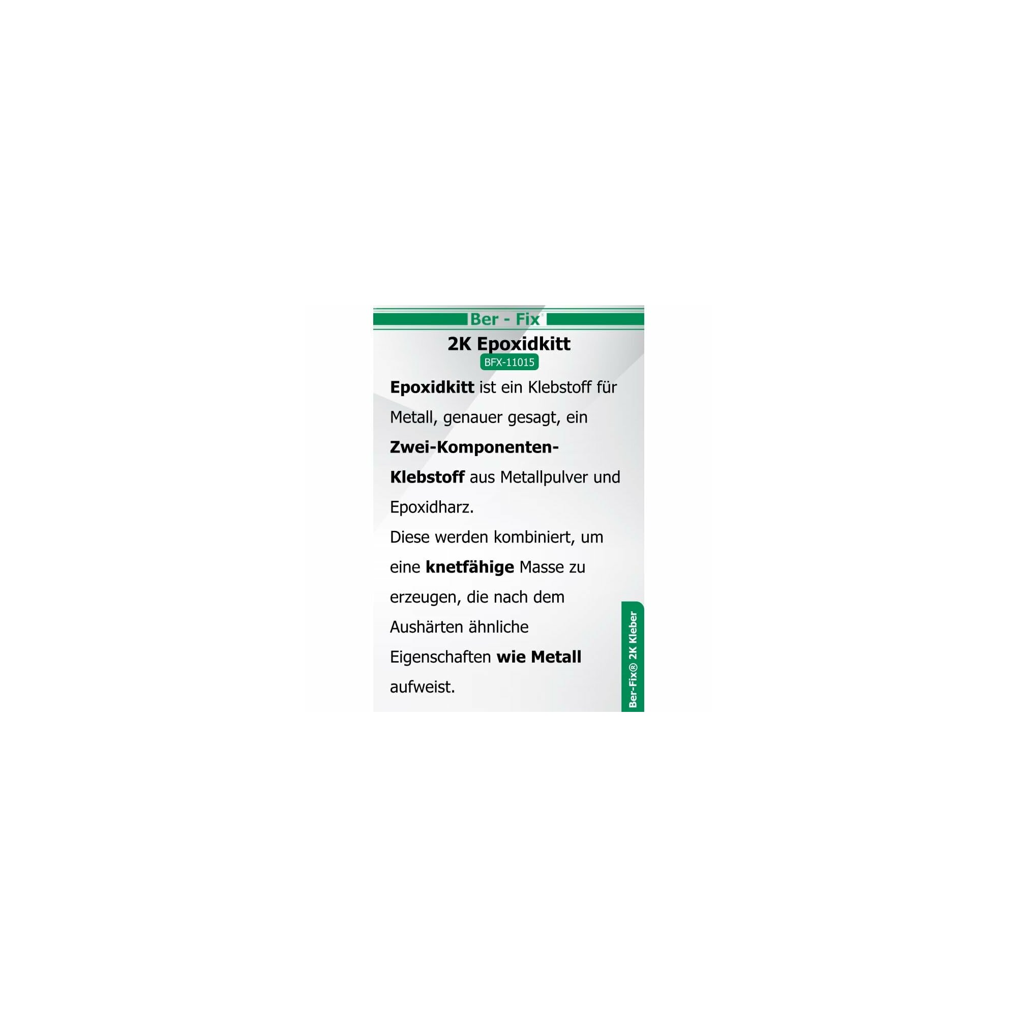 Ber-Fix® Knetmetall 2 × 56 g – 2K Epoxidkitt für Metallreparaturen, bis zu 300 °C