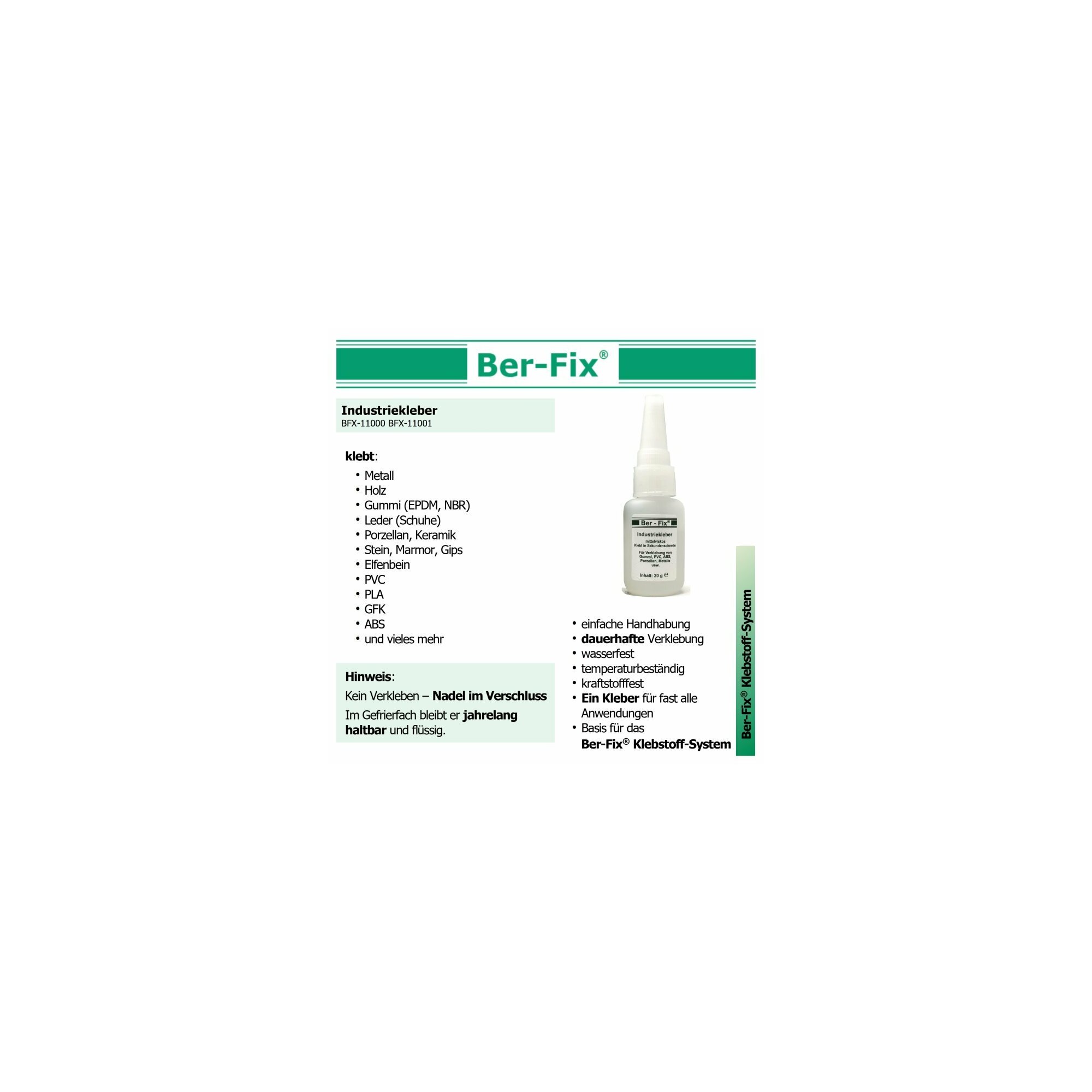 Ber-Fix® Industriekleber (niedrigviskos) 500g 6x