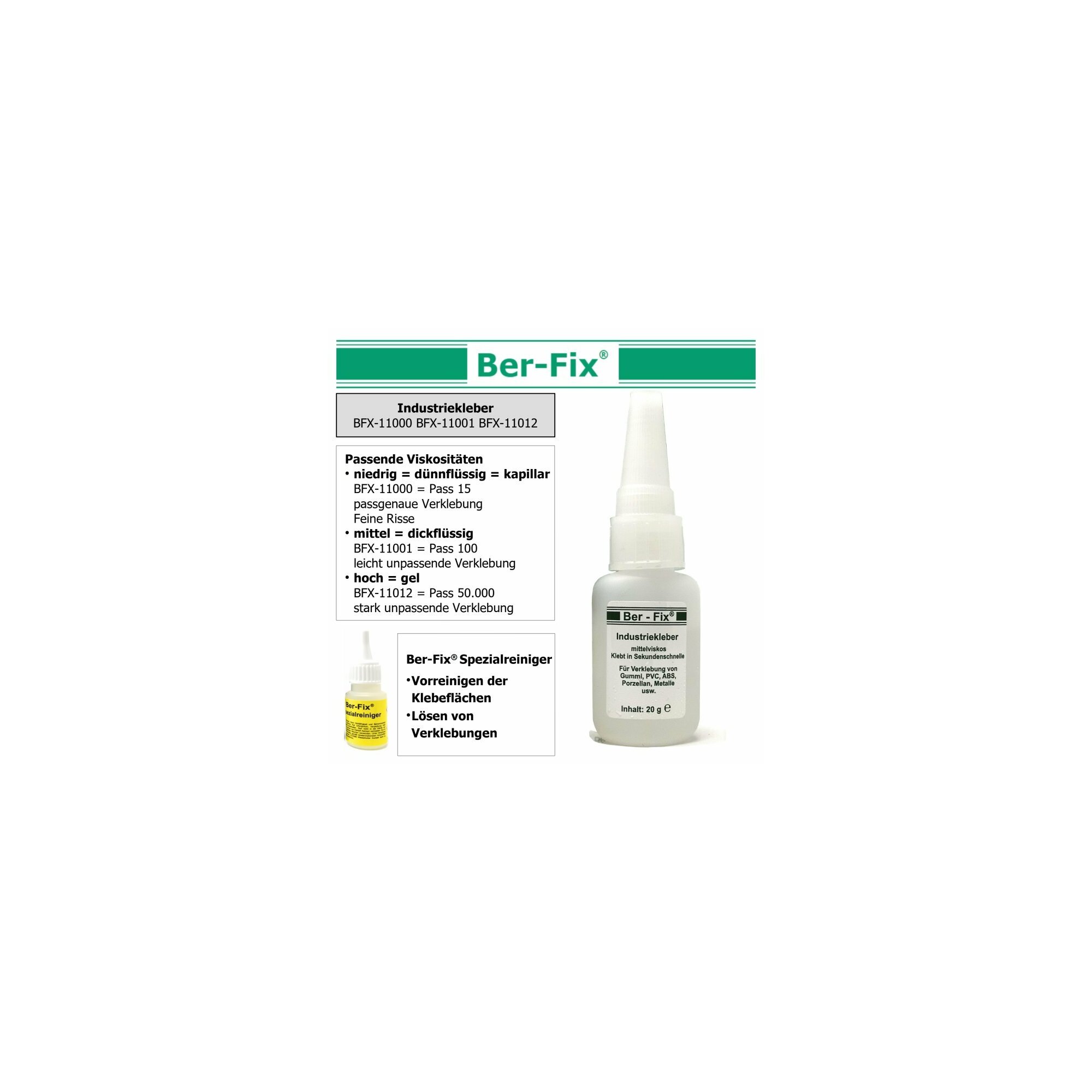 Ber-Fix® Industriekleber (niedrigviskos) 500g 6x