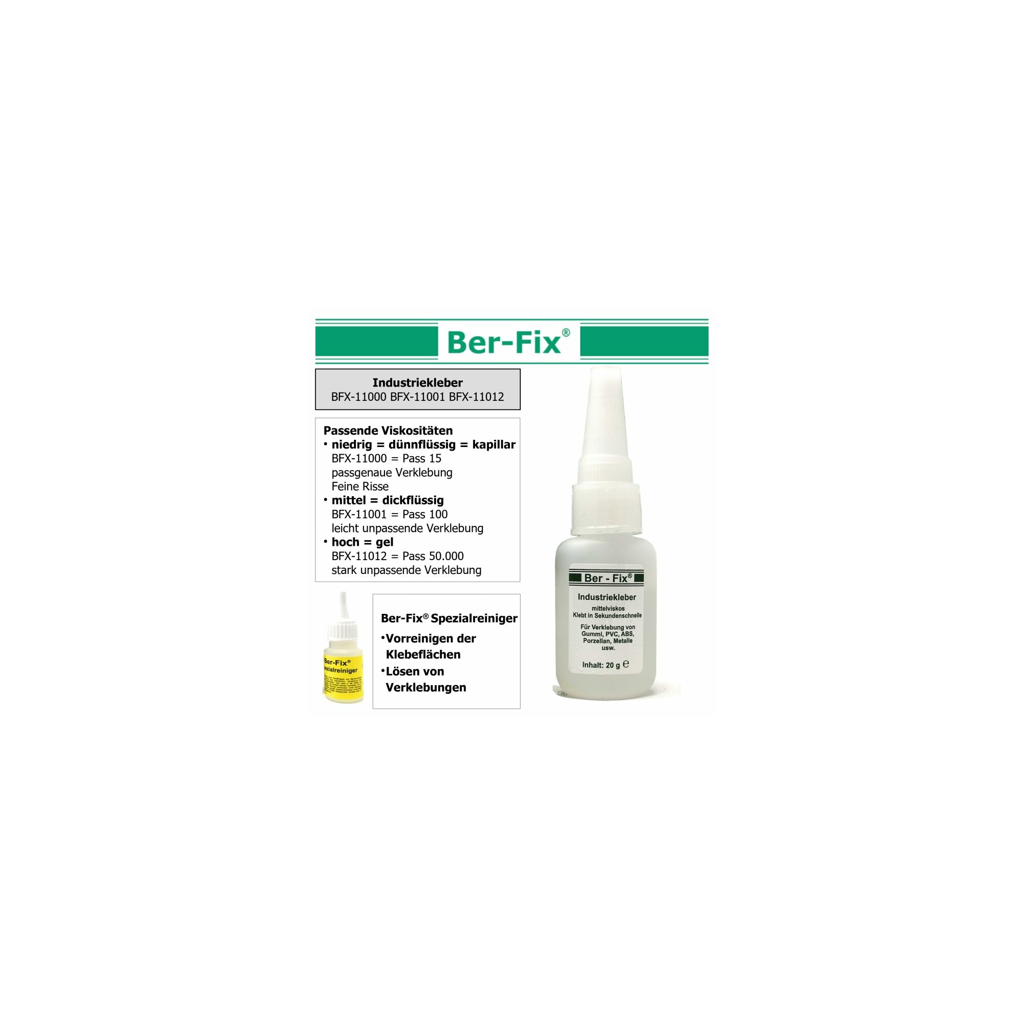 Ber-Fix® Industriekleber (niedrigviskos) 500g 24x