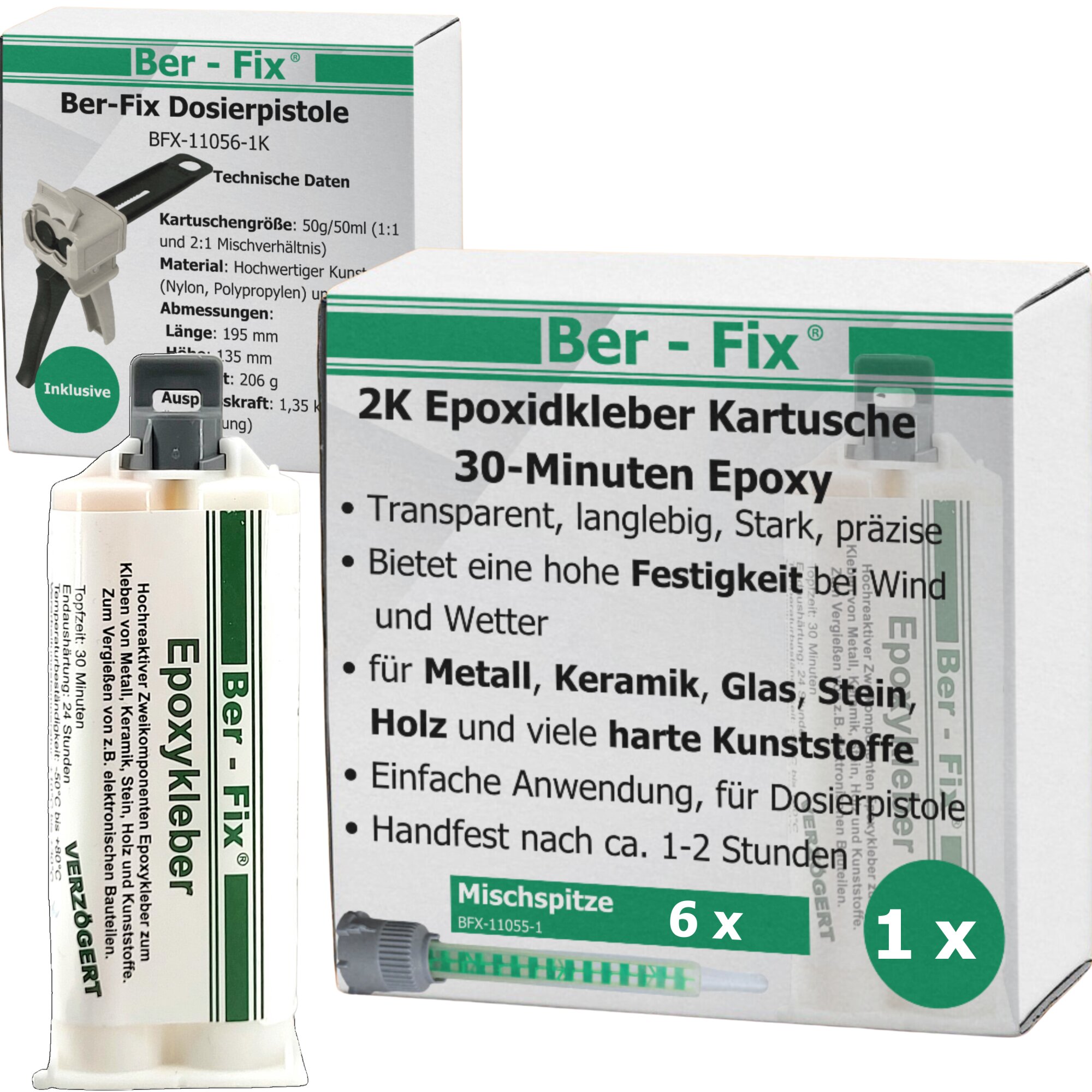 Ber-Fix® Epoxykleber 50g 30 Minuten Starter Set