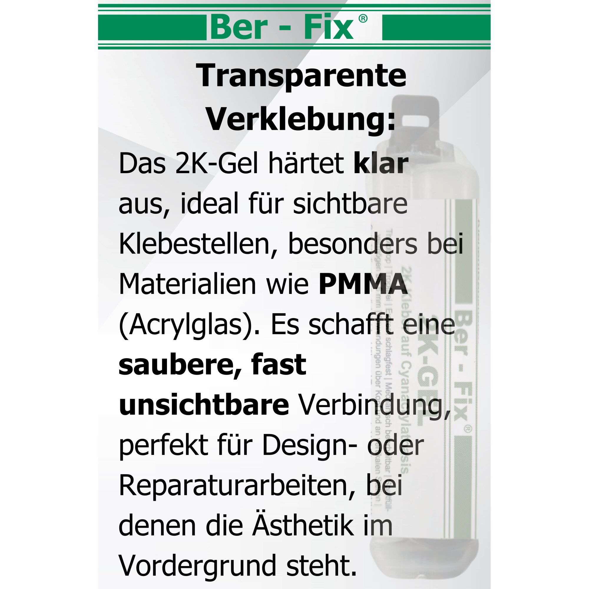 Ber-Fix® 2K-Gel Standard 10er Pack – 10x 10g 2K-Gel Standard inkl. Mischdüsen