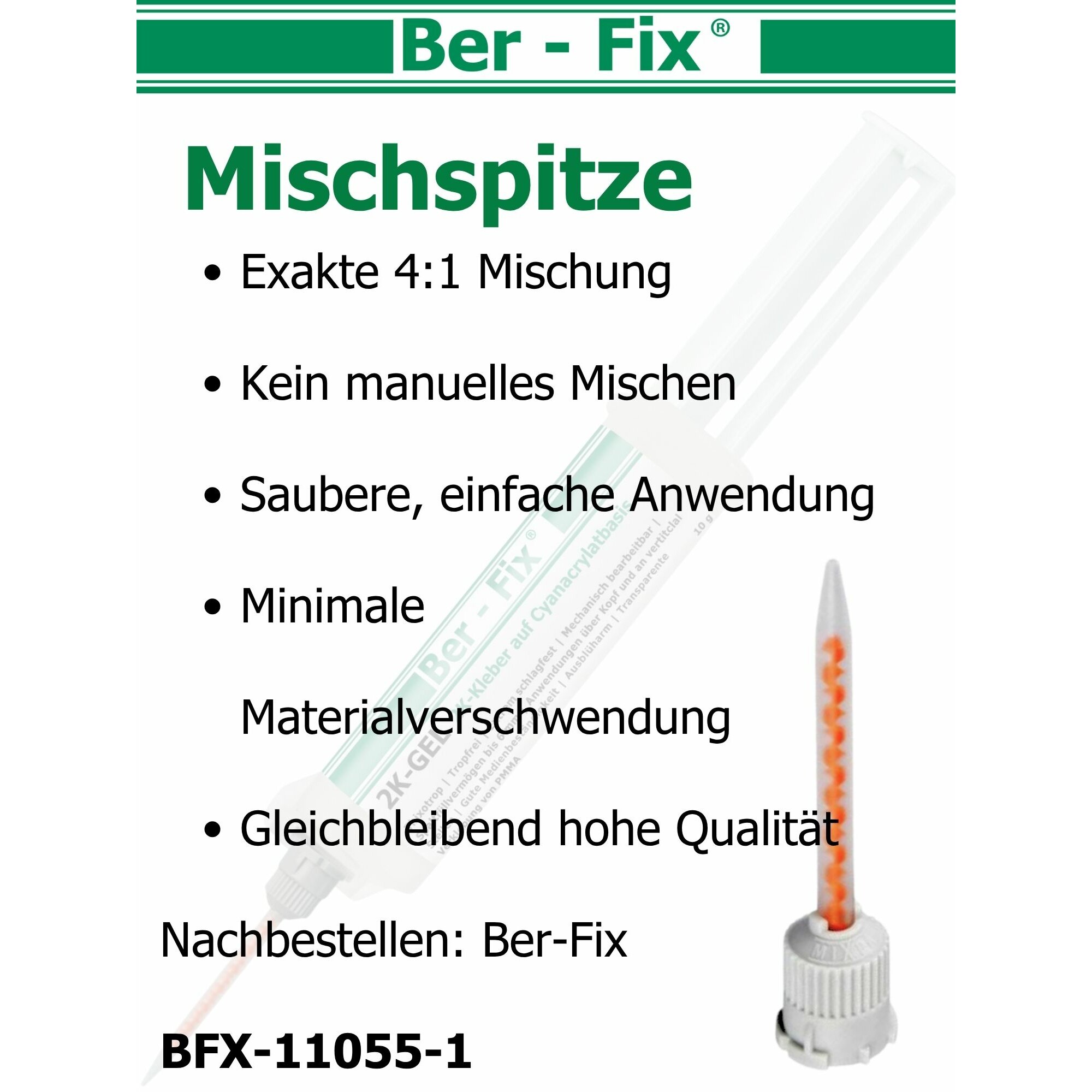 Ber-Fix® 2K-Gel Standard 10g 10er Sparpaket inkl. 30 Mischdüsen