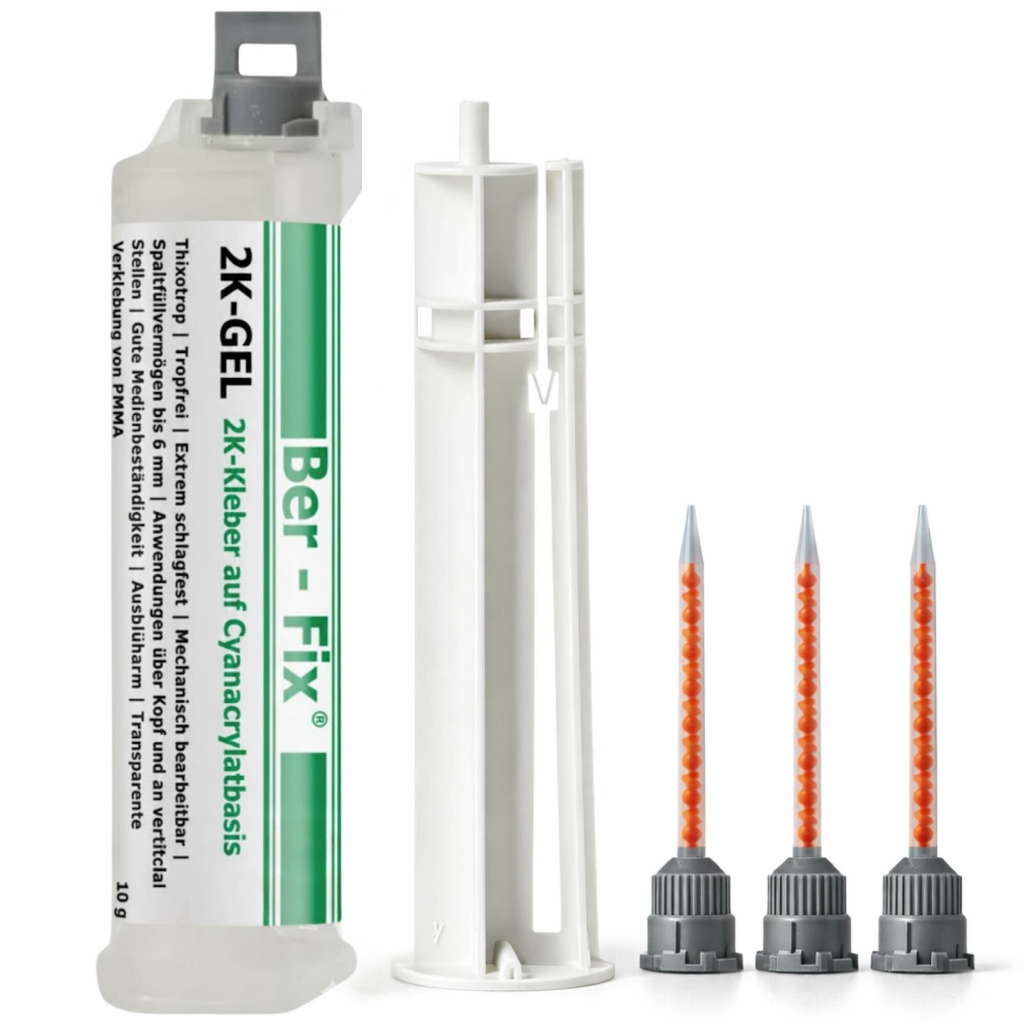 Ber-Fix® 2K-Gel Standard 10g 5er Sparpaket inkl. 15 Mischdüsen