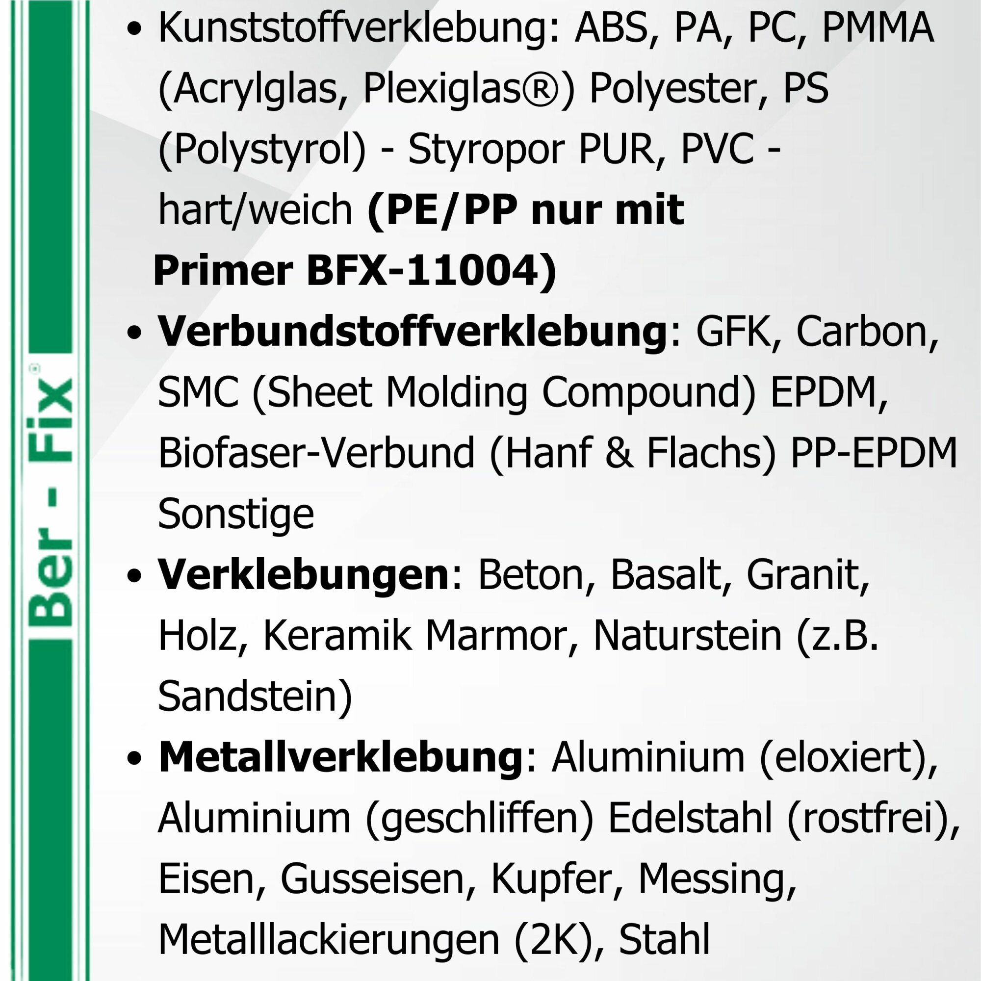 Ber-Fix® 2K-PUR Kleber 50g Schwarz - Hochviskoser Polyurethankleber (60 Sekunden) für Kunststoff - für Dosierpistole, Stark - präzise
