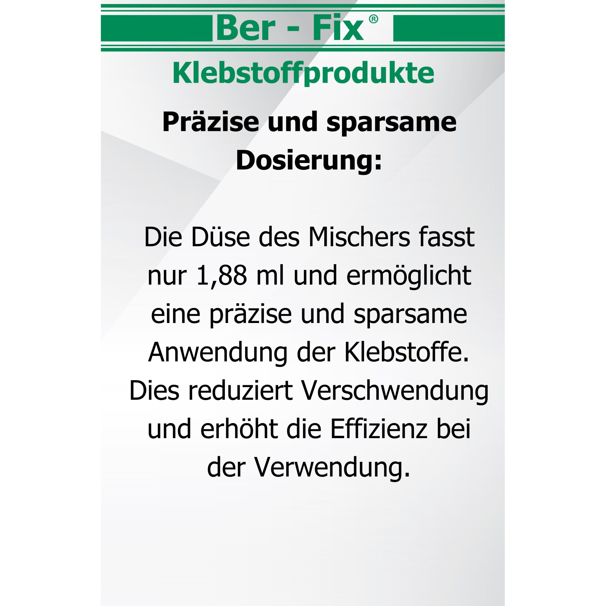 Ber-Fix 10 Mischdüsen 1:1 – Statikmischer für Zwei-Komponenten-Kleber