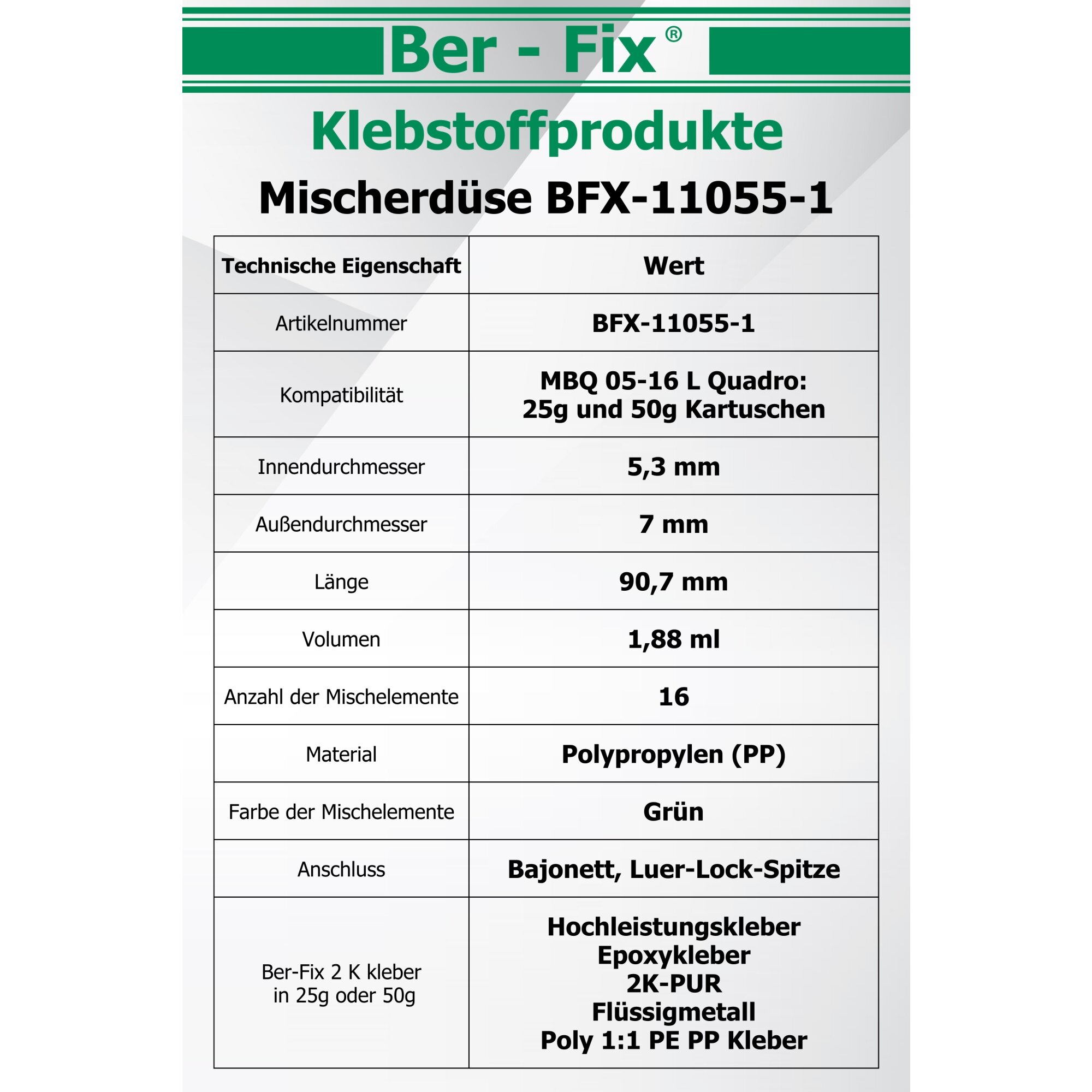 Ber-Fix® Mischdüsen 1:1 10x