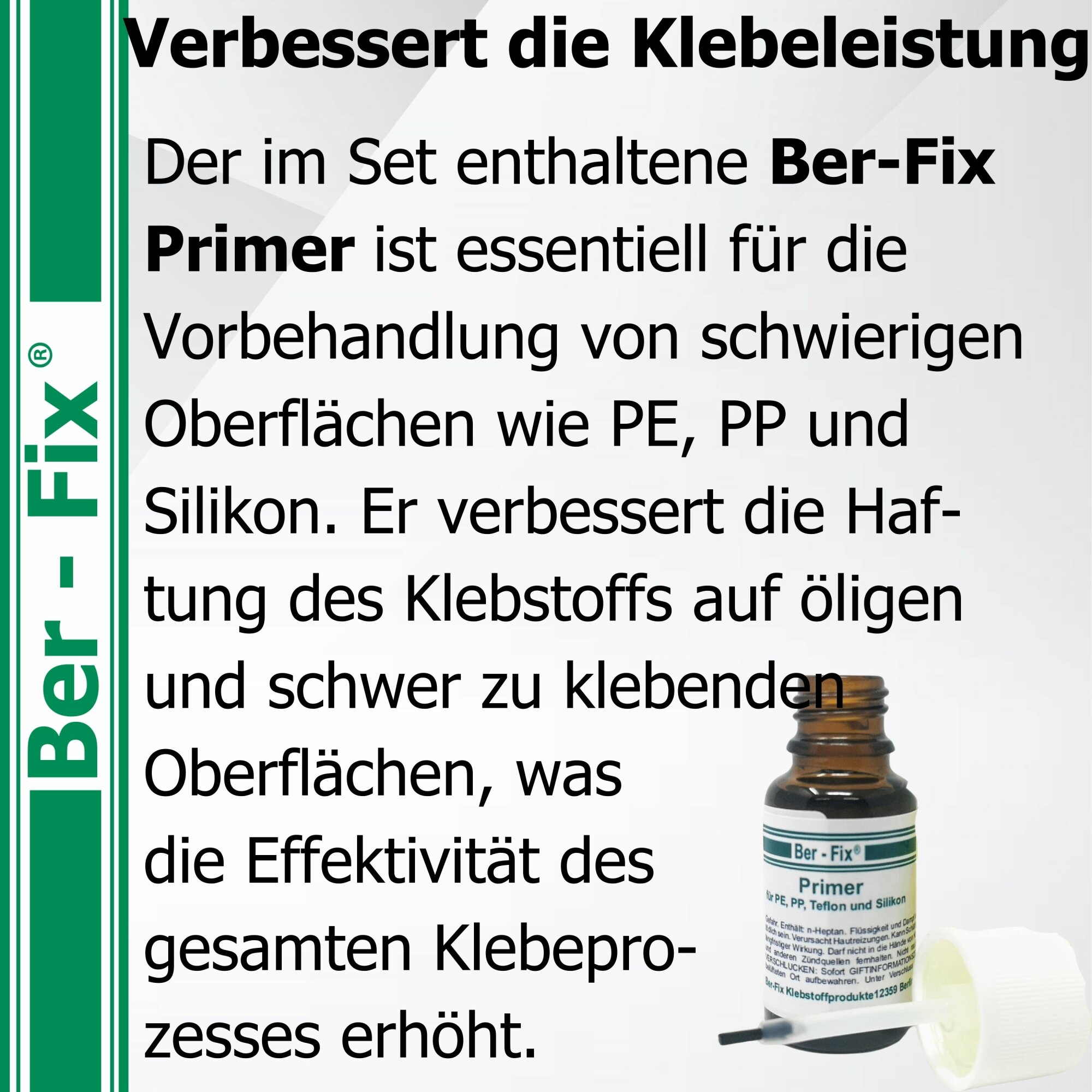 Ber-Fix® Kunststoffkleber-Set Standard – 20 g, Primer & Reiniger