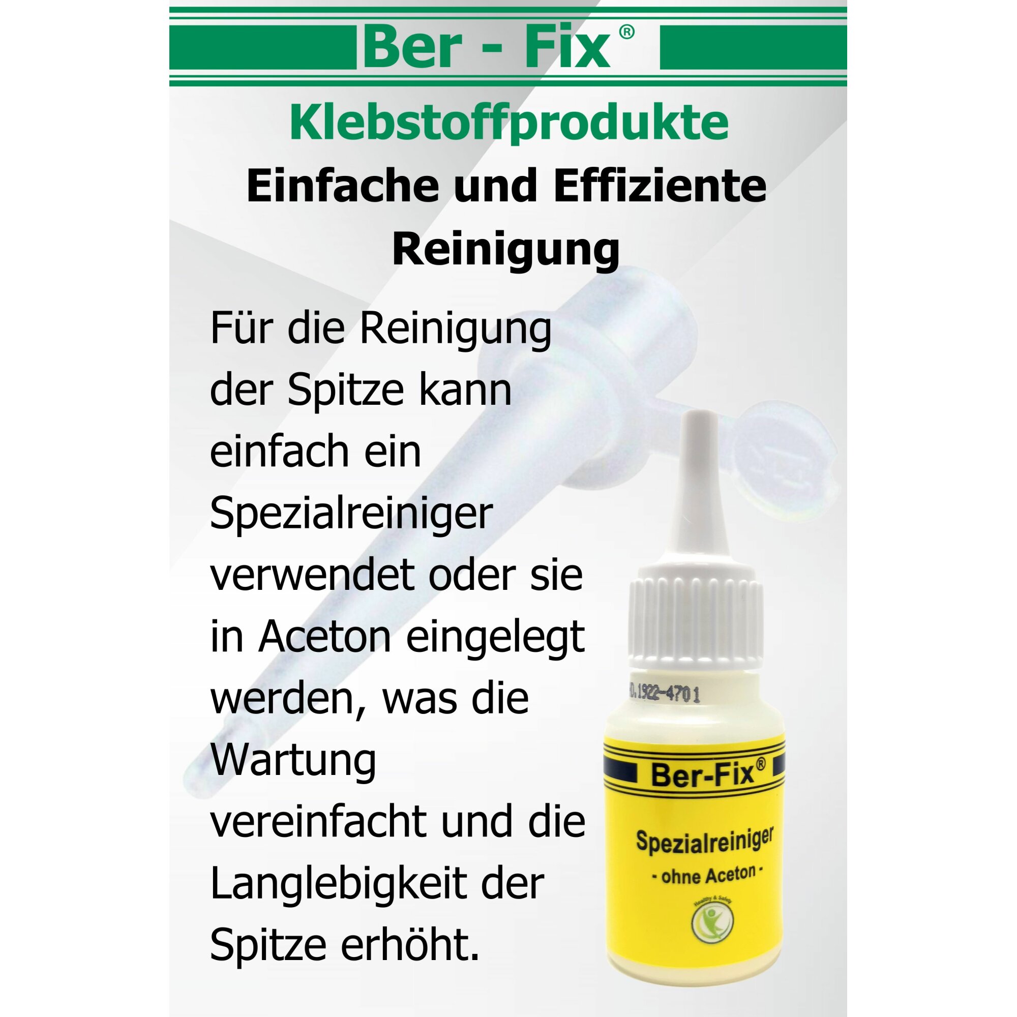 Ber-Fix® Feindosierspitzen 0,5 mm – Zubehörfamilie für präzise Klebstoffdosierung