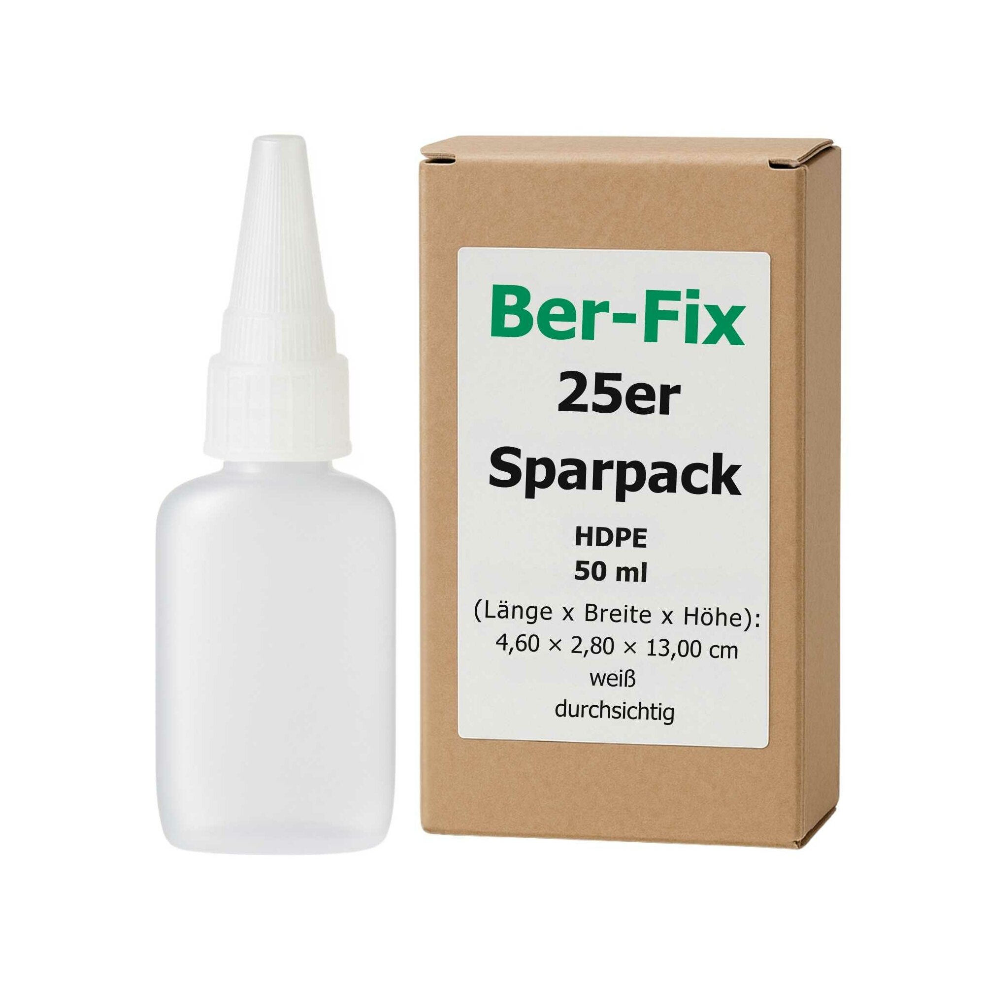 Ber-Fix® Leerflasche Oval 50g 25x