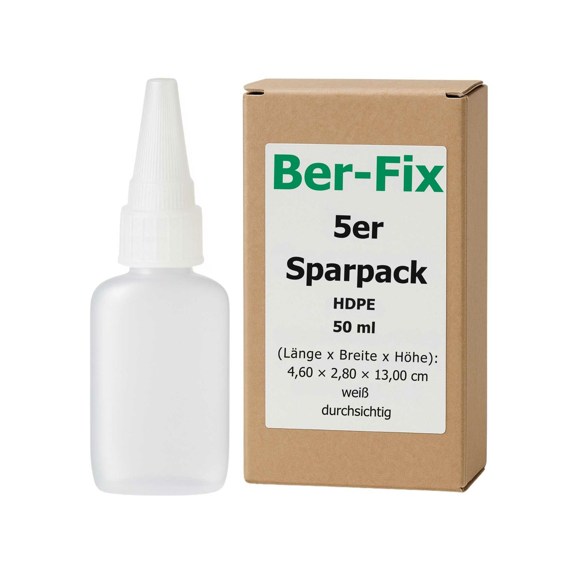 Ber-Fix® Leerflasche Oval 50g 5x