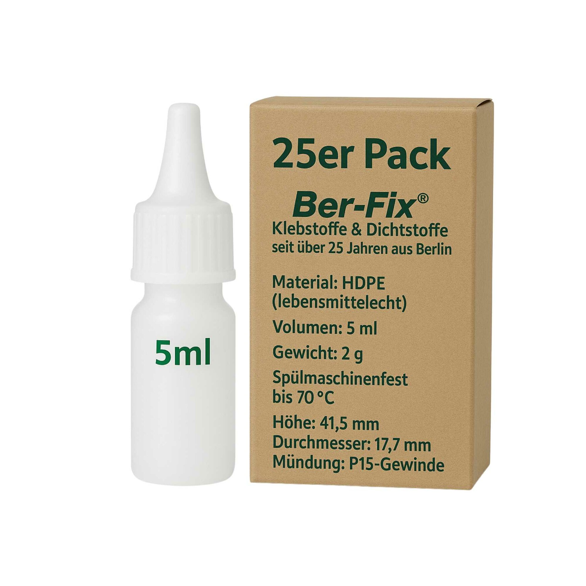 Ber-Fix® Leerflasche Rund 5g 25x