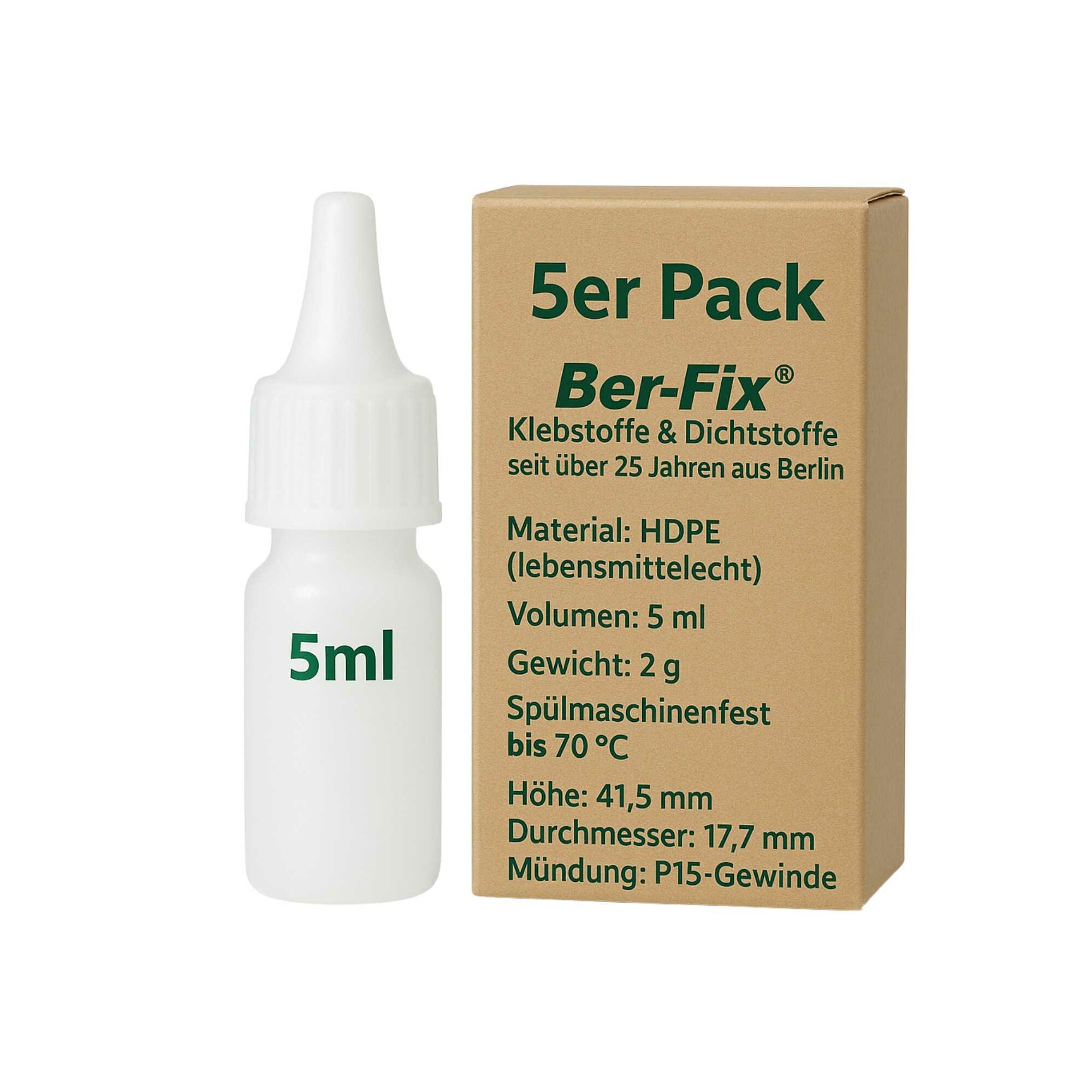Ber-Fix® Leerflasche Rund 5g 5x