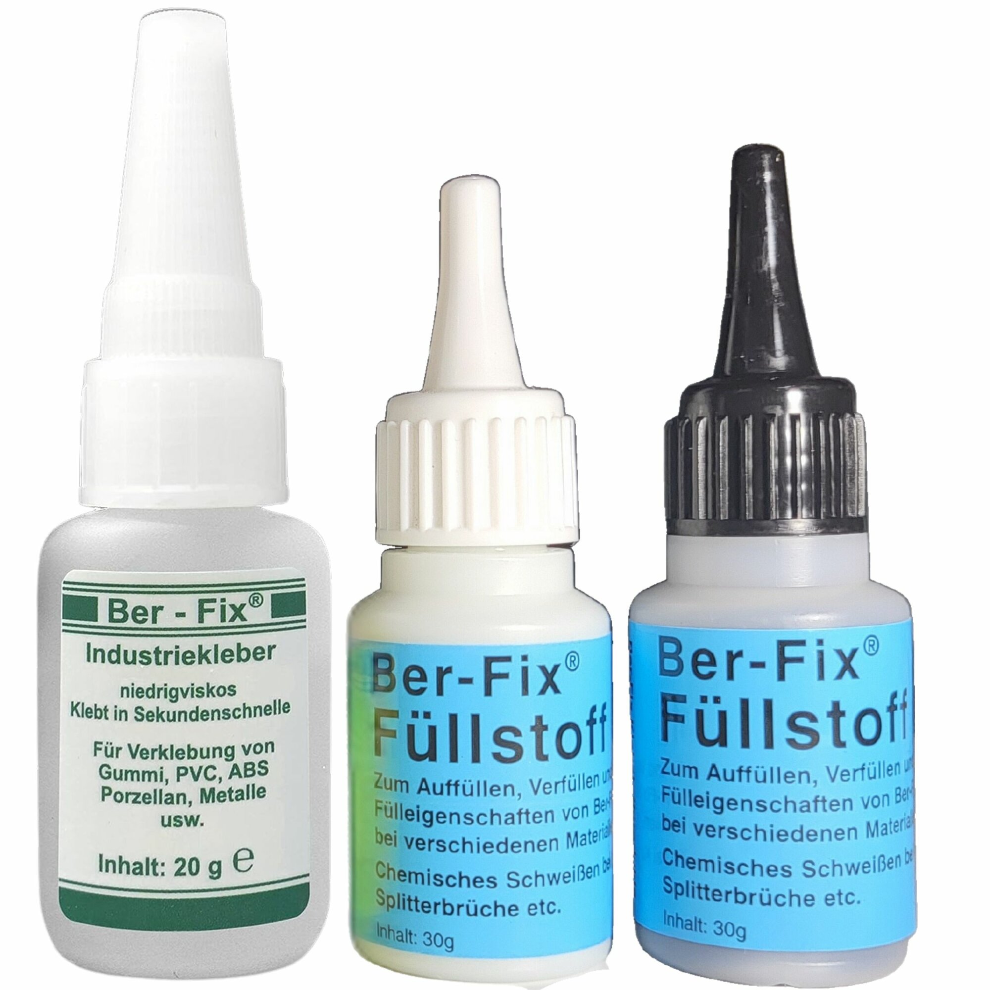 Ber-Fix® Füllstoff Set Standard schwarz / weiss 10x