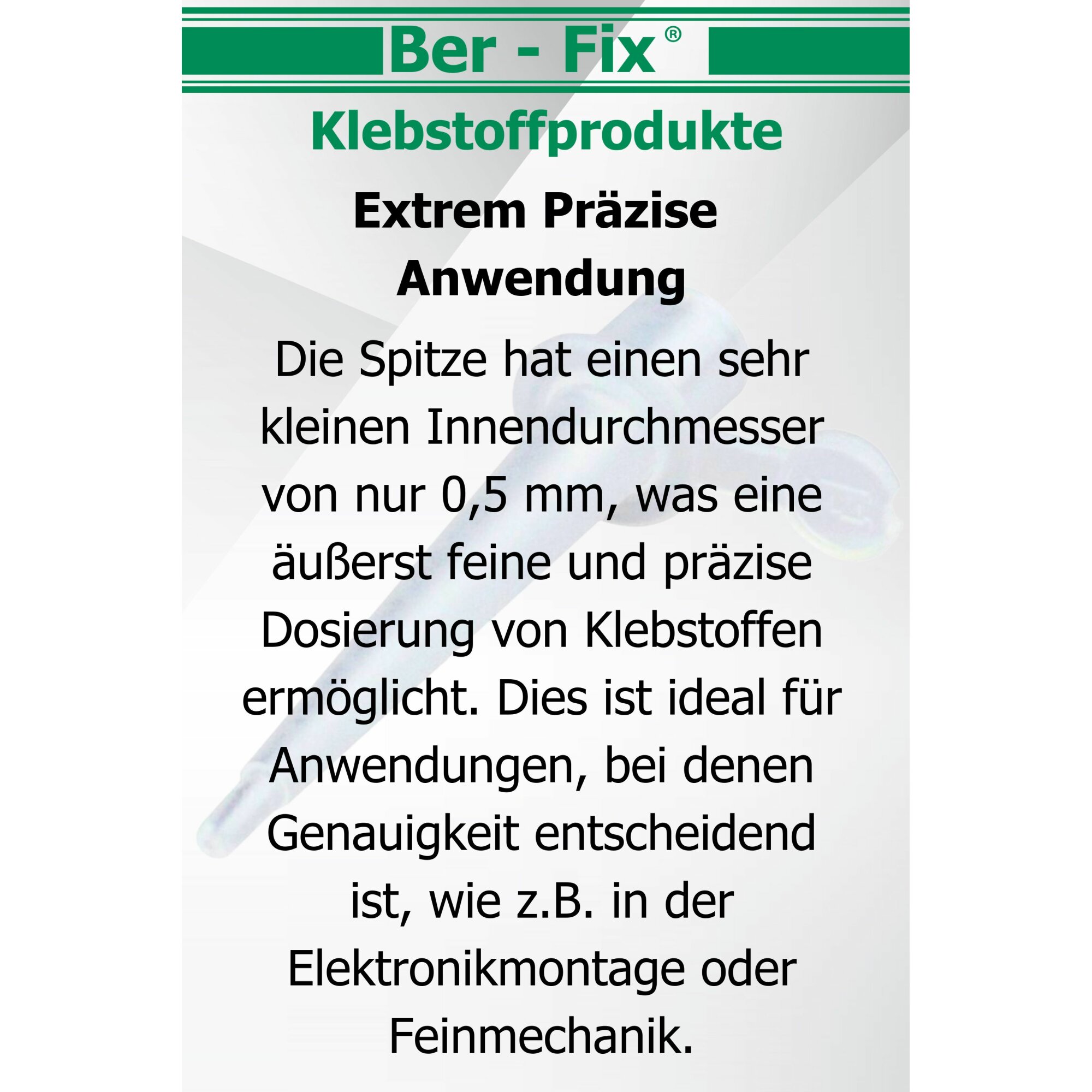 Ber-Fix® 3 Feindosierspitzen 0,5 mm für präzise Klebstoffdosierung