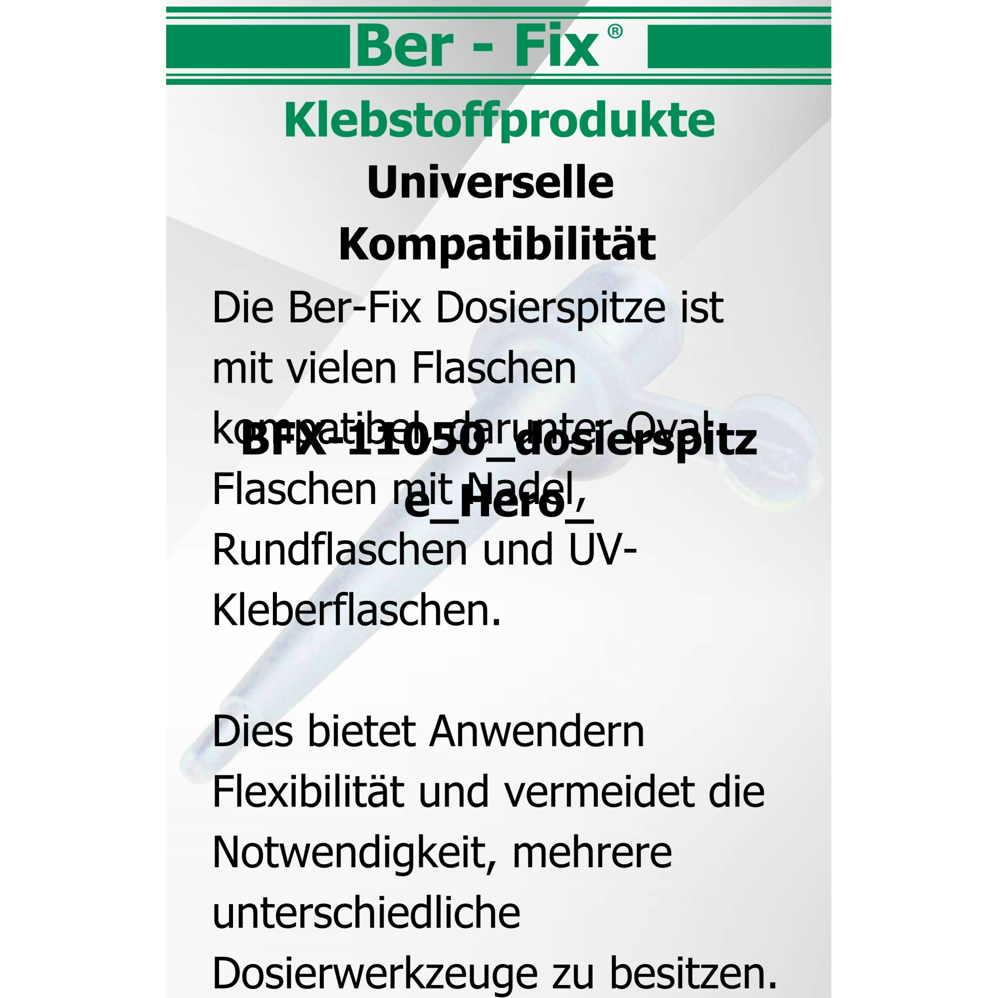 Ber-Fix® 3 Feindosierspitzen 0,5 mm für präzise Klebstoffdosierung