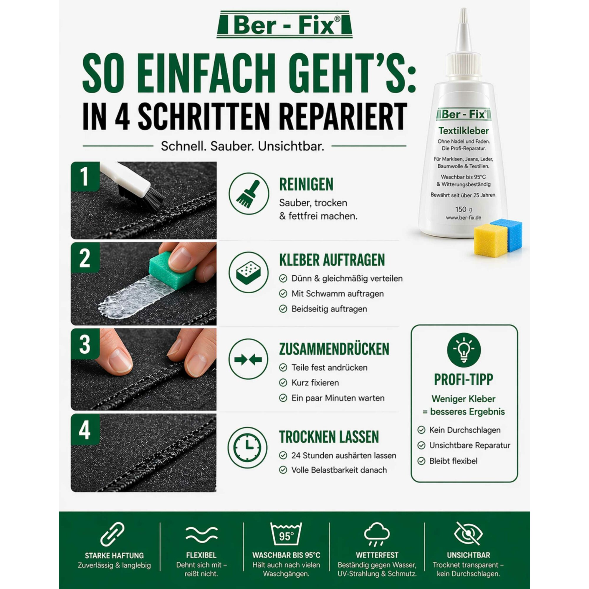 Ber-Fix® Textilkleber 40 g – für kleine Stoffreparaturen
