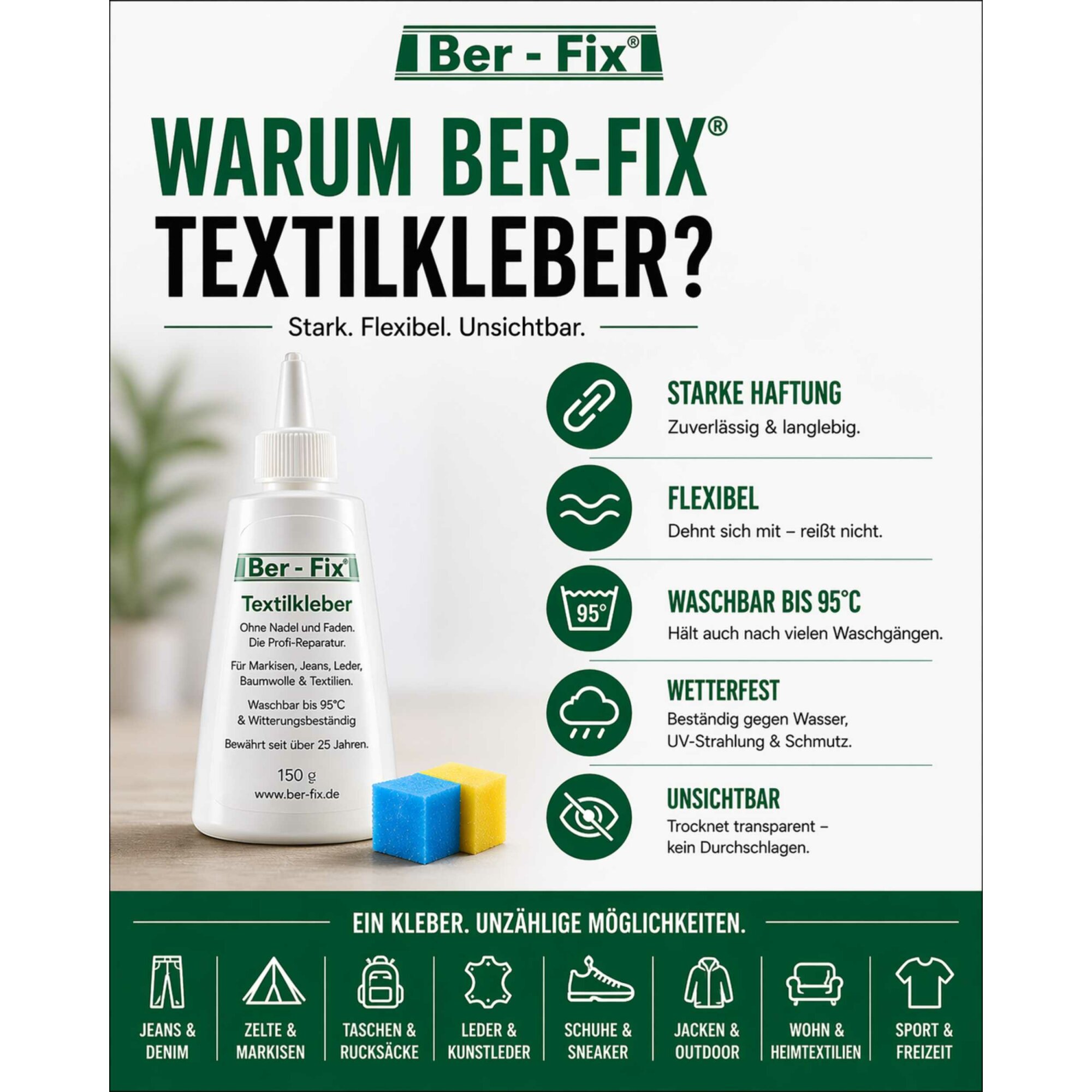 Ber-Fix® Textilkleber 40 g – für kleine Stoffreparaturen