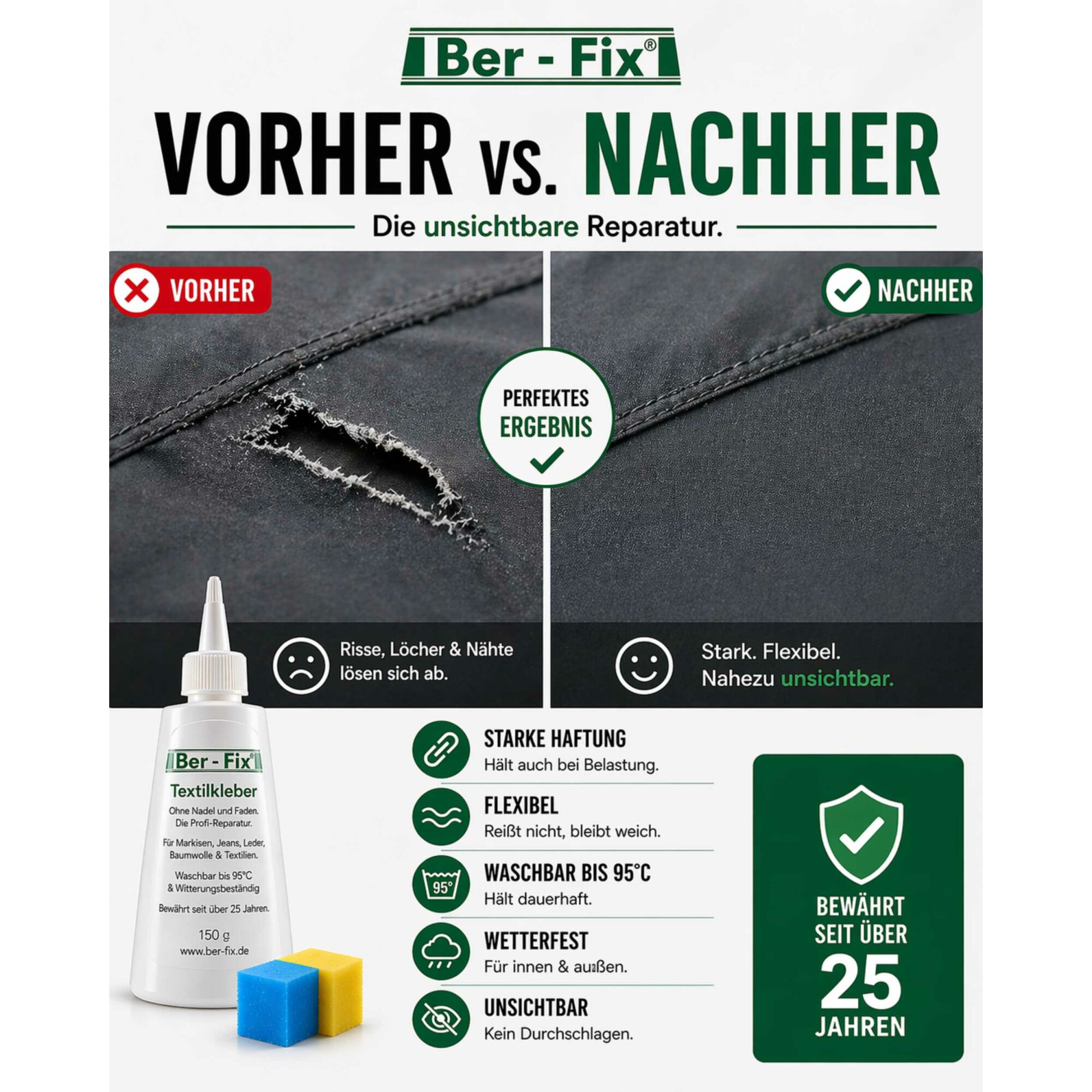 Ber-Fix® Textilkleber 40 g – für kleine Stoffreparaturen