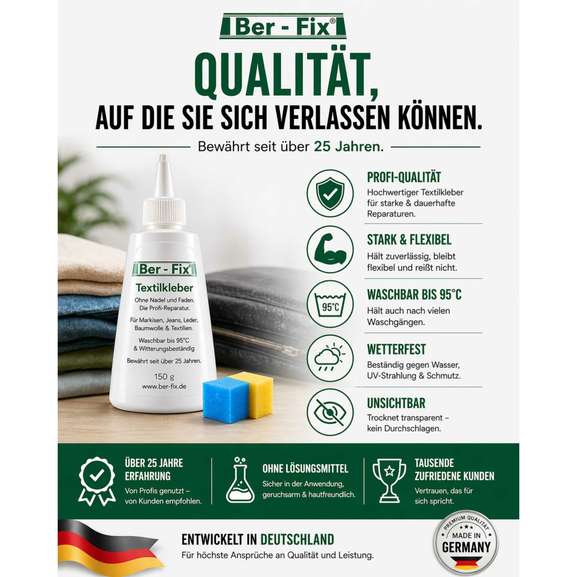 Ber-Fix® Textilkleber 40 g – für kleine Stoffreparaturen