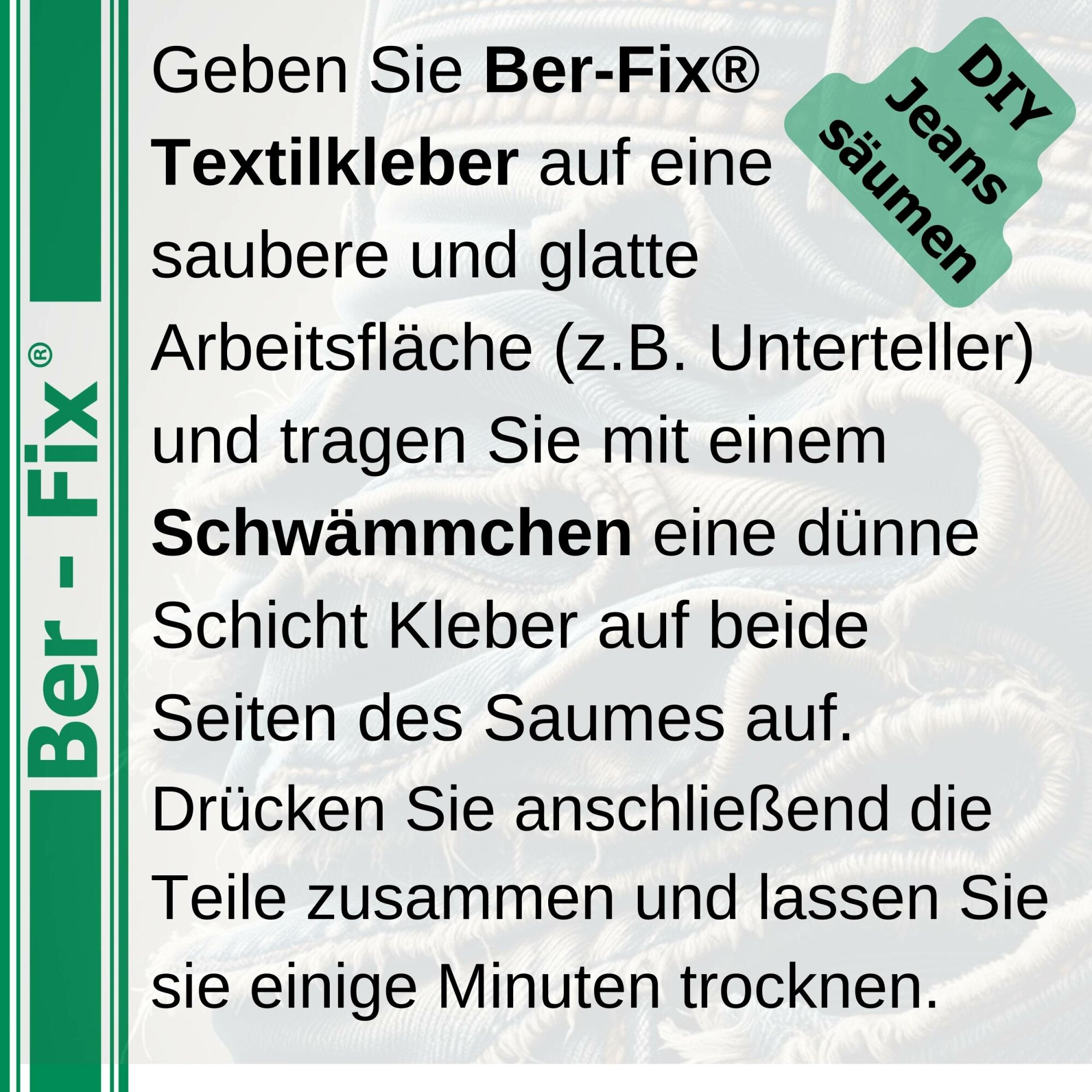 Ber-Fix® Textilkleber 500 g Werkstattset – mit Dosierflasche und 10 Schwämmchen