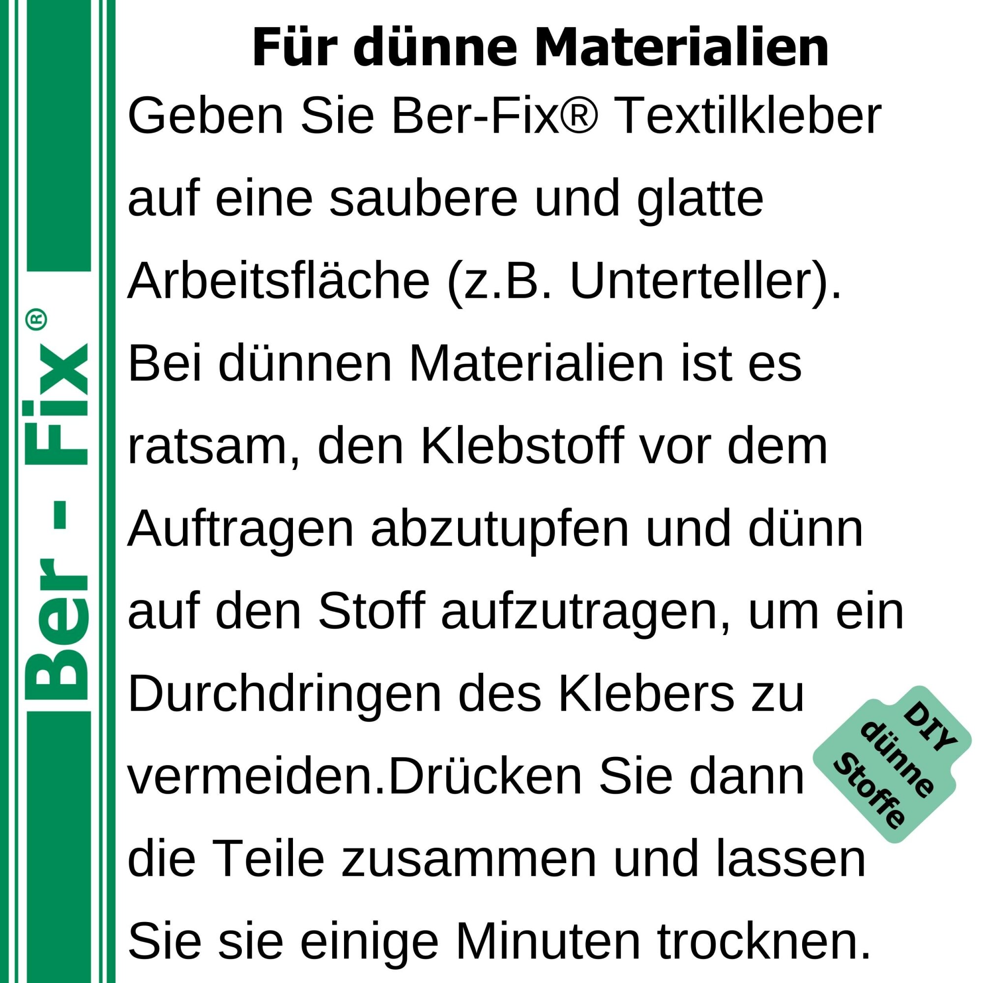 Ber-Fix® Textilkleber 500 g Werkstattset – mit Dosierflasche und 10 Schwämmchen
