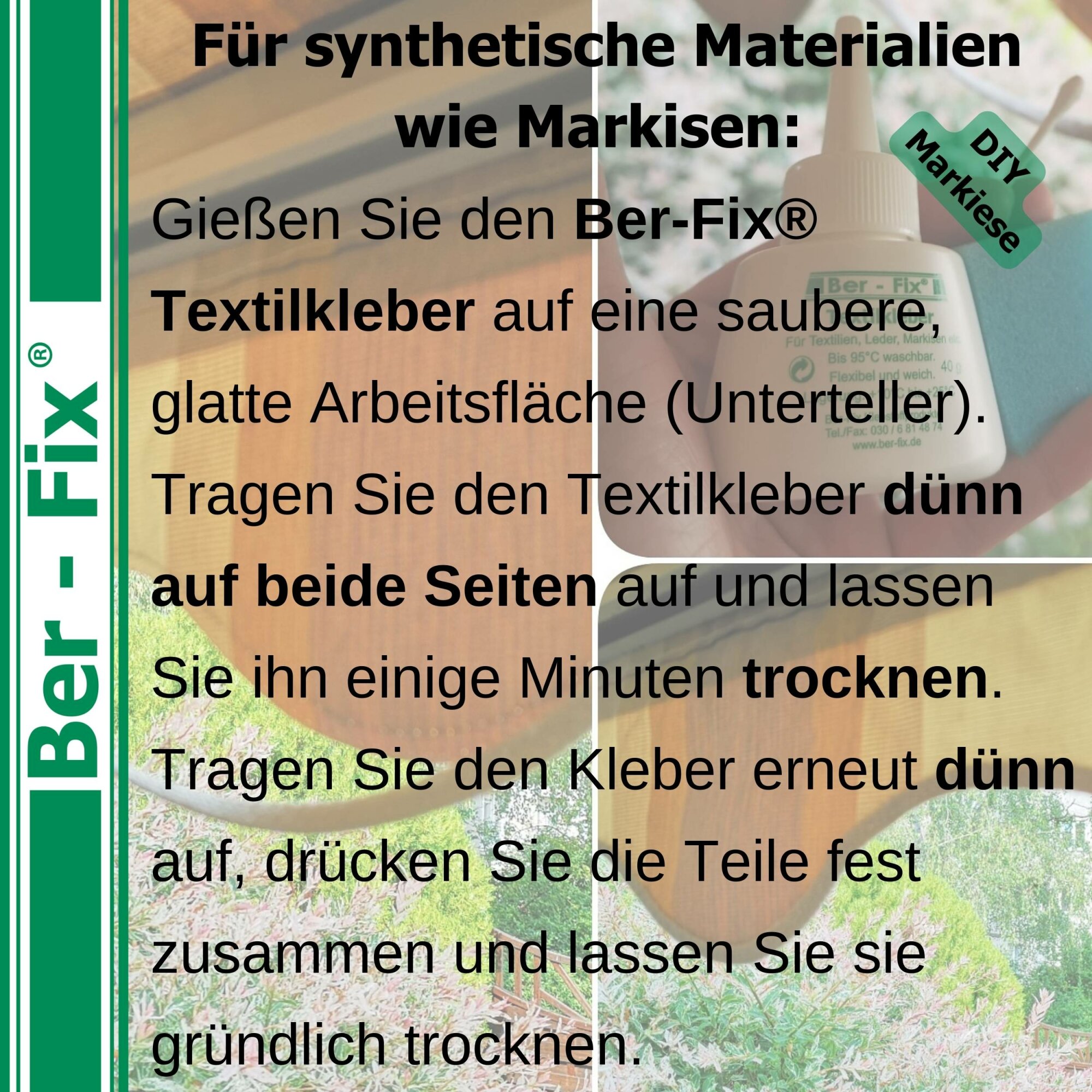 Ber-Fix® Textilkleber 500 g Werkstattset – mit Dosierflasche und 10 Schwämmchen