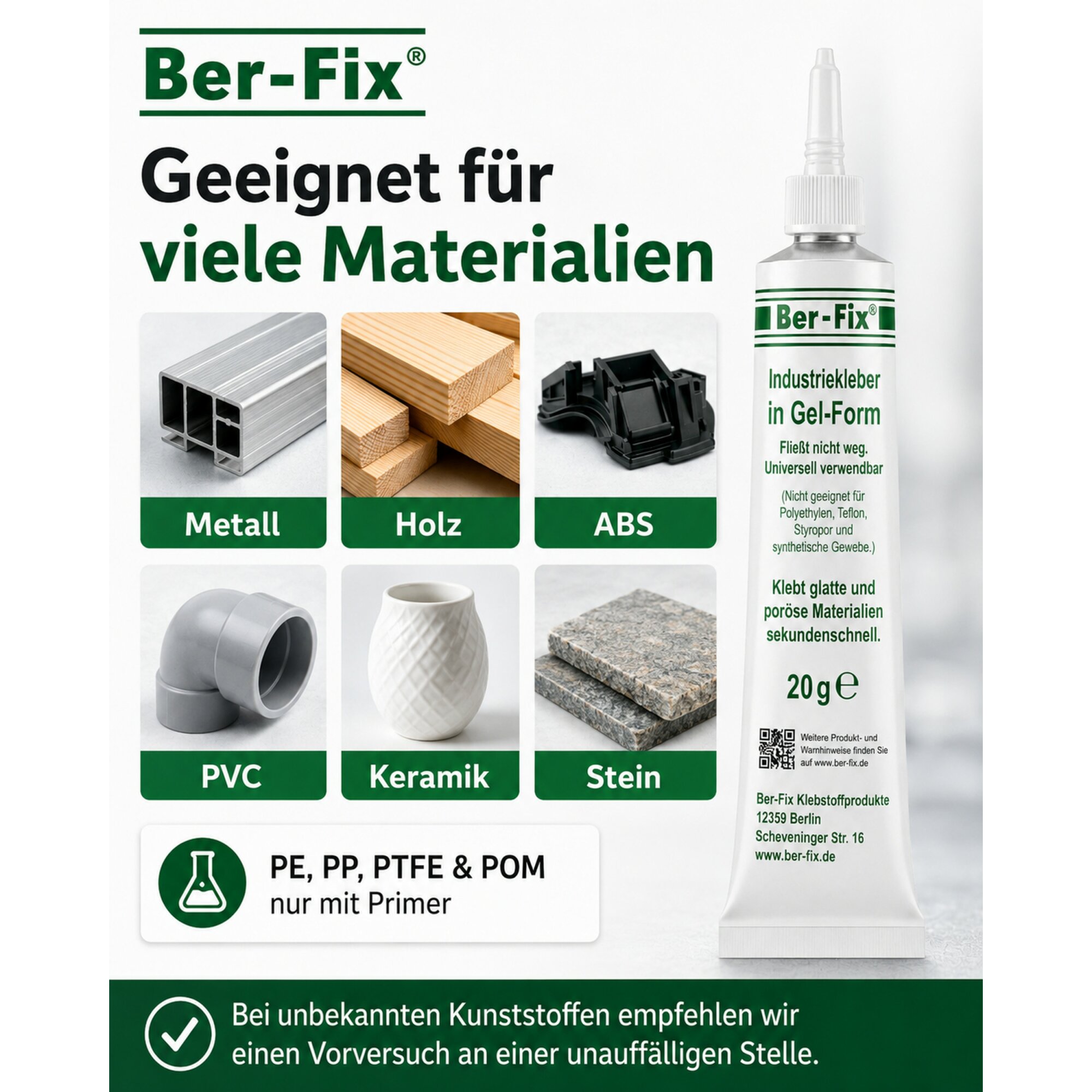 Ber-Fix® Industriekleber Gel 20 g – Varianten & Sets