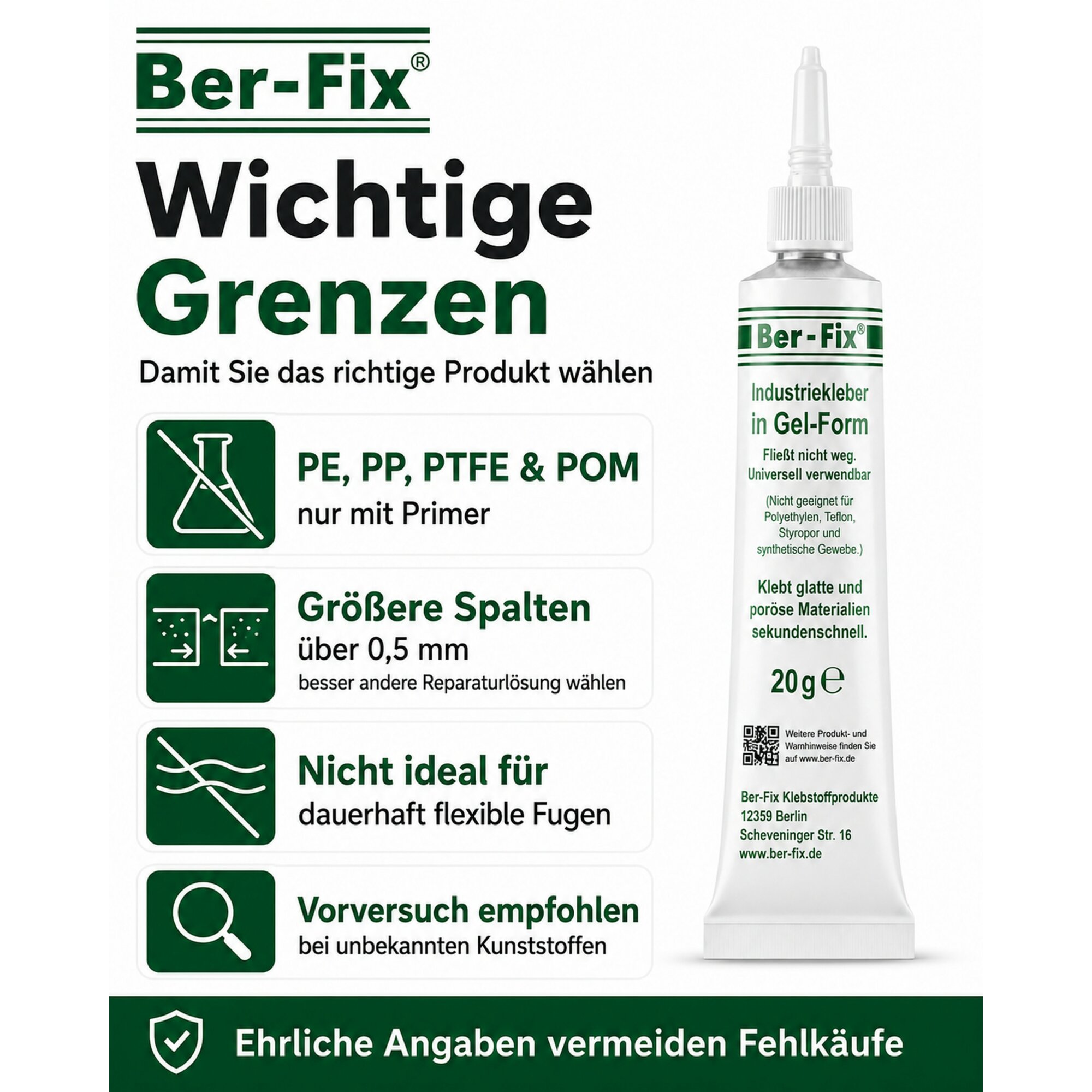 Ber-Fix® Industriekleber Gel 20 g – Varianten & Sets