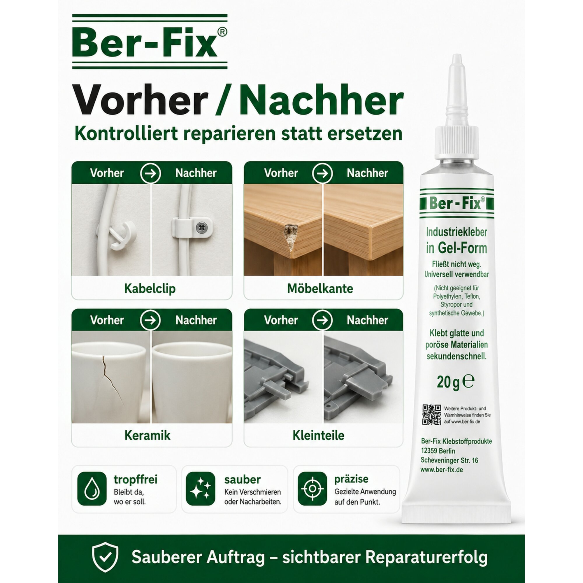 Ber-Fix® Industriekleber Gel 20 g – Varianten & Sets