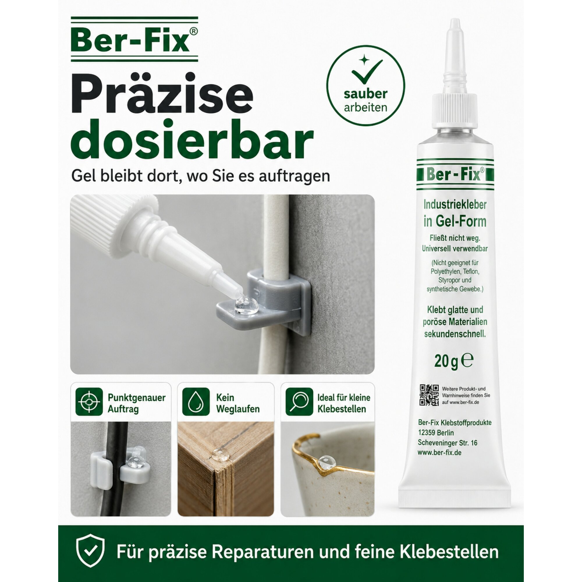 Ber-Fix® Industriekleber Gel 20 g – Varianten & Sets