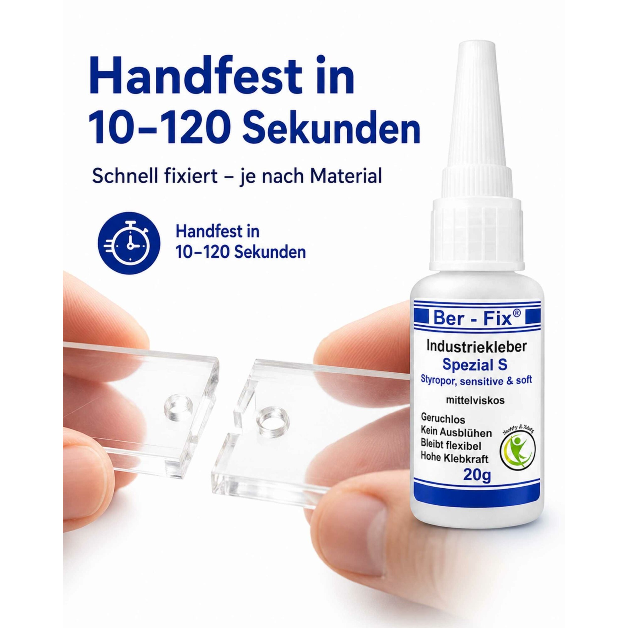 Ber-Fix® Spezial S - Schlagfester, Geruchloser, flexibler Industriekleber (10g-500g)
