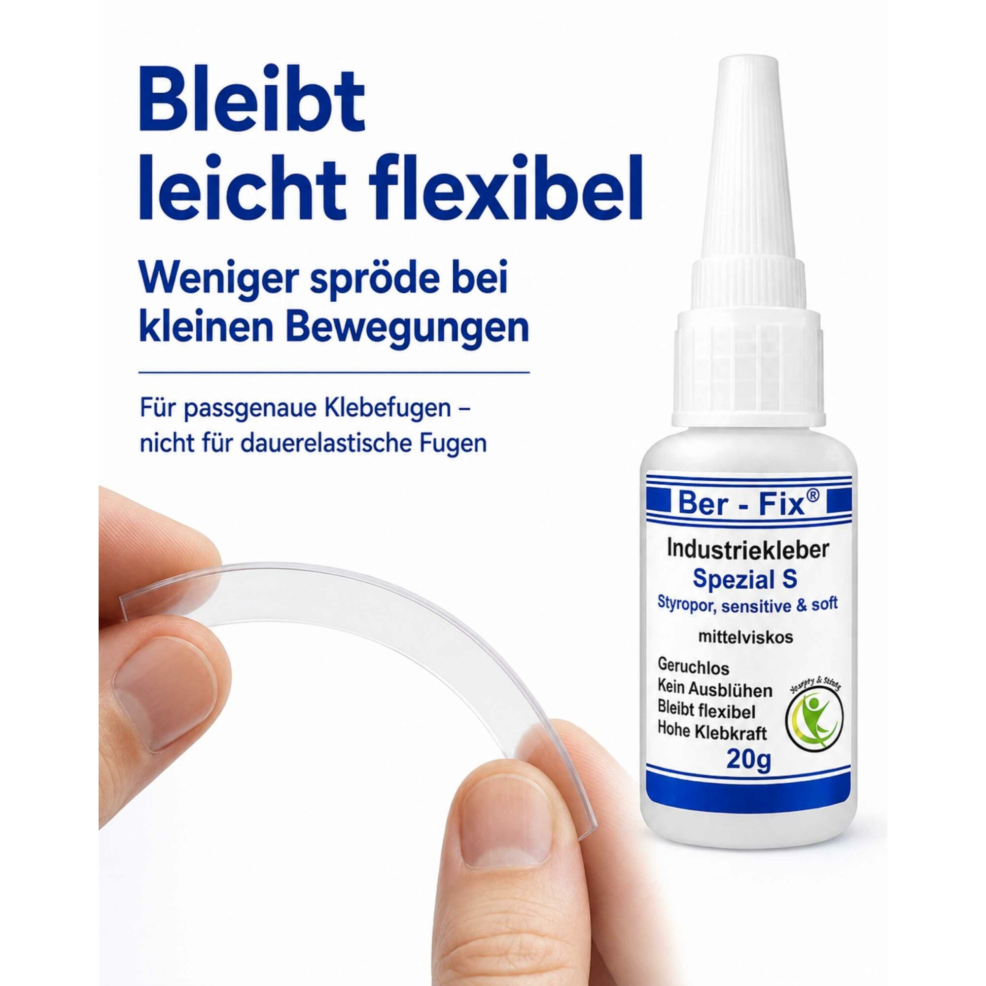 Ber-Fix® Spezial S - Schlagfester, Geruchloser, flexibler Industriekleber (10g-500g)