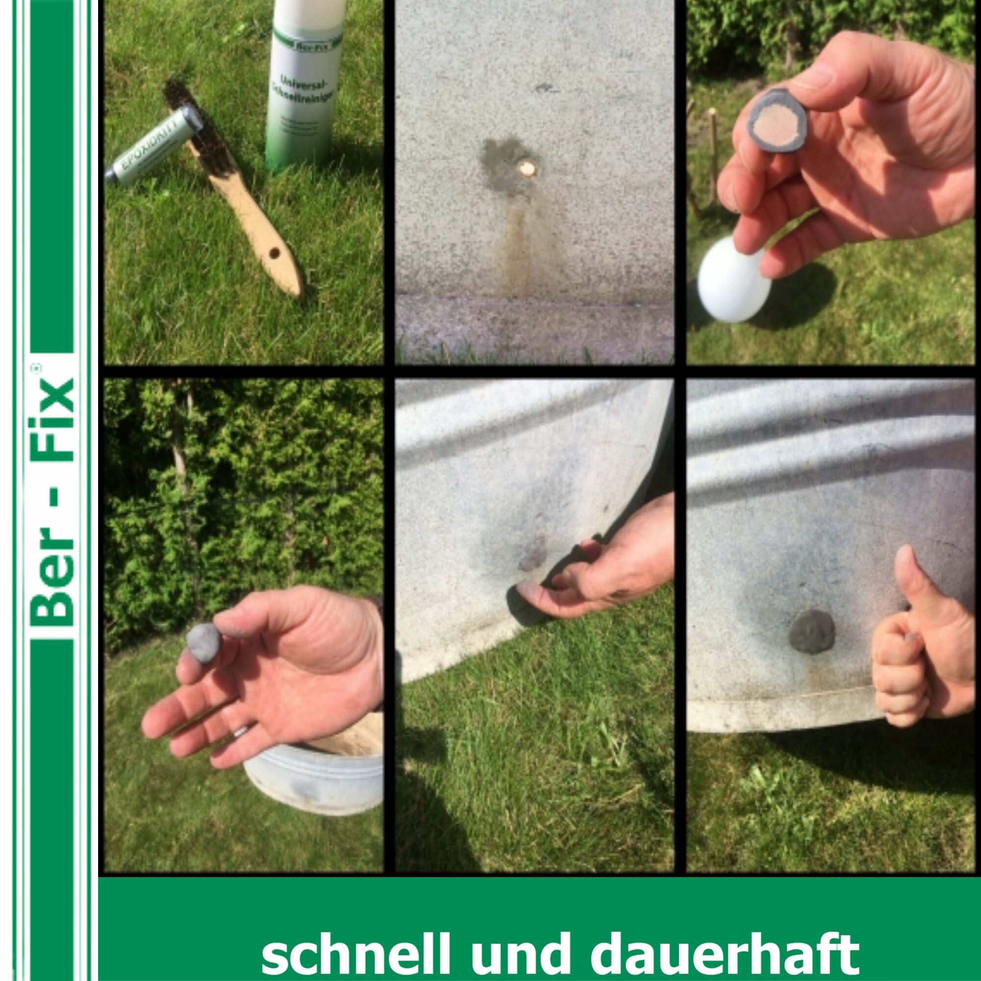 Ber-Fix® Knetmetall 56 g – 2K Epoxidkitt für Metallreparaturen, bis zu 300 °C
