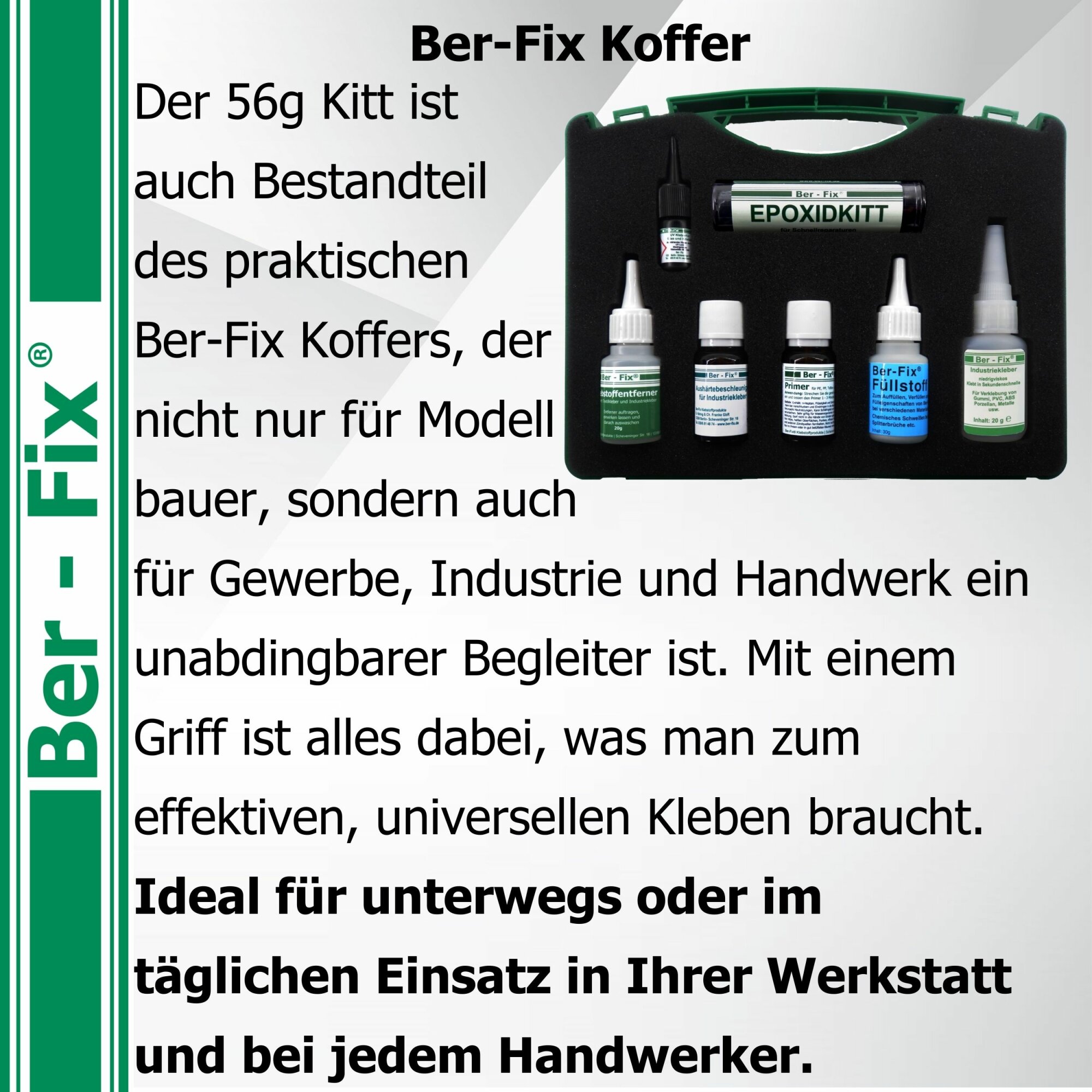 Ber-Fix® Knetmetall 56 g – 2K Epoxidkitt für Metallreparaturen, bis zu 300 °C