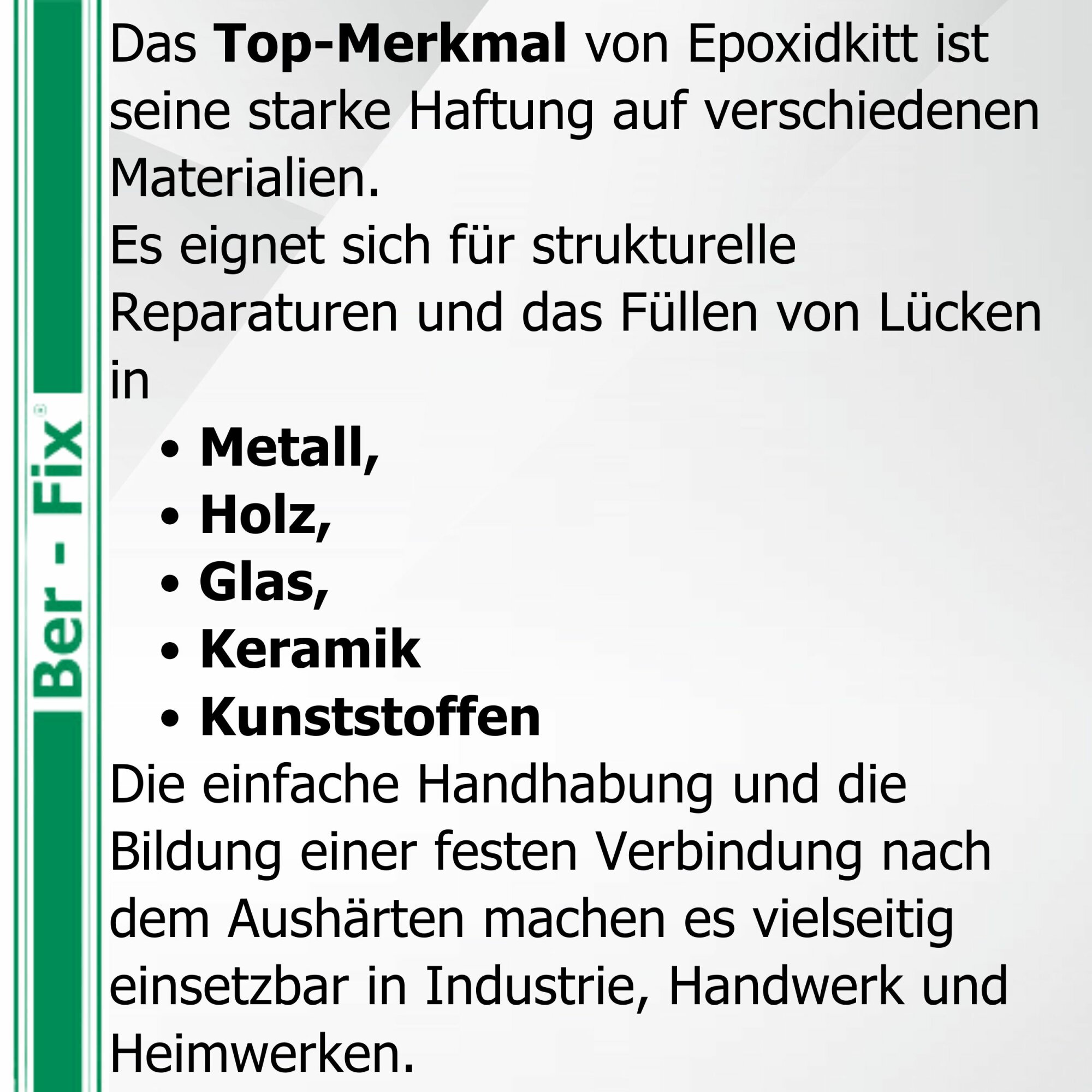Ber-Fix® Knetmetall 115 g – 2K Epoxidkitt für Metallreparaturen, bis zu 300 °C