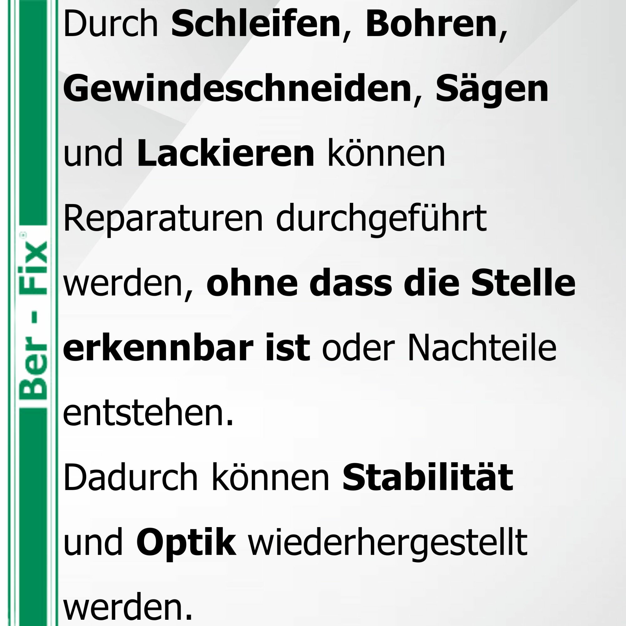Ber-Fix® Knetmetall 115 g – 2K Epoxidkitt für Metallreparaturen, bis zu 300 °C