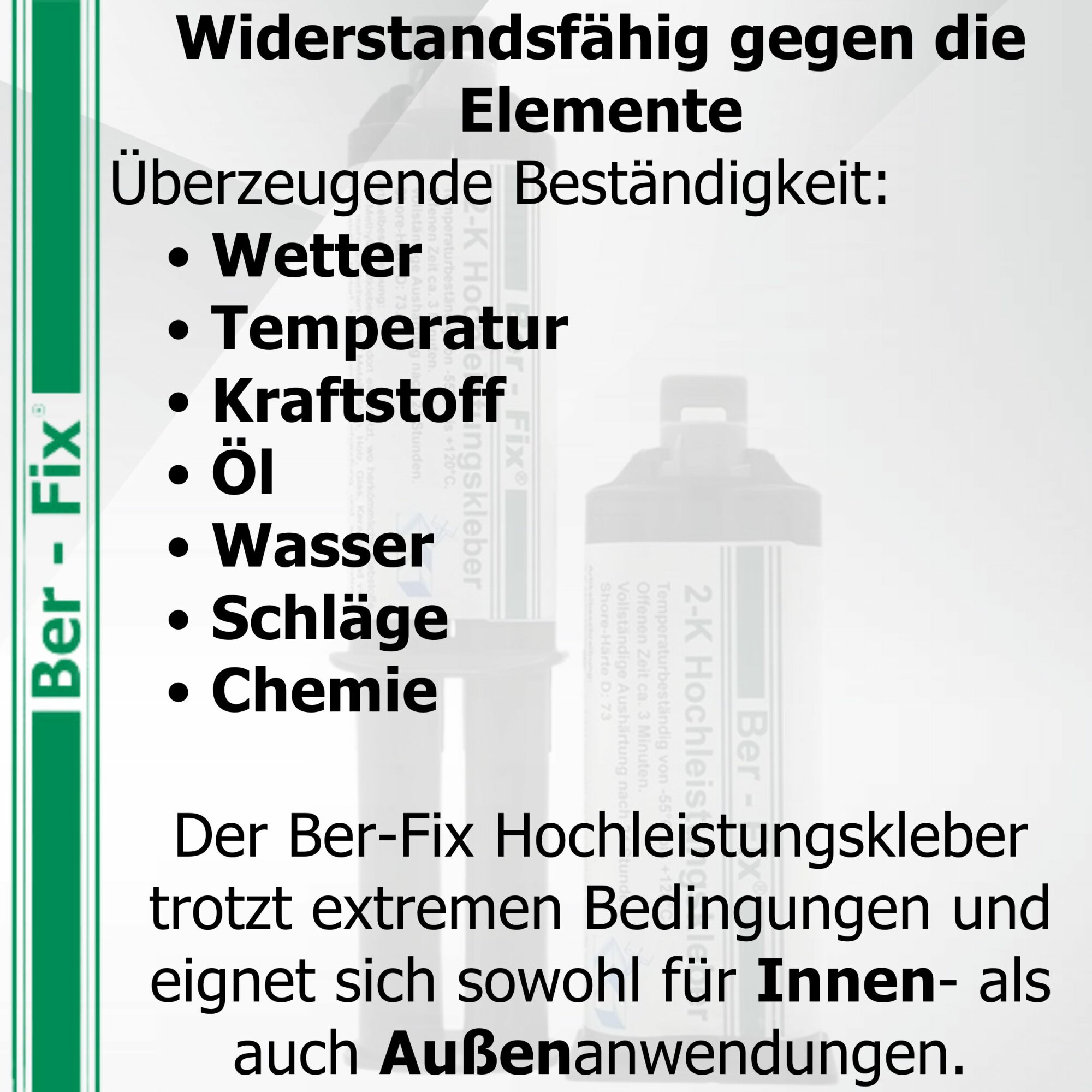 Ber-Fix® 2K-Hochleistungskleber 25g - Schlagfester MMA-Kleber für Metall - Kunststoff - Starke 2K-Verbindungen