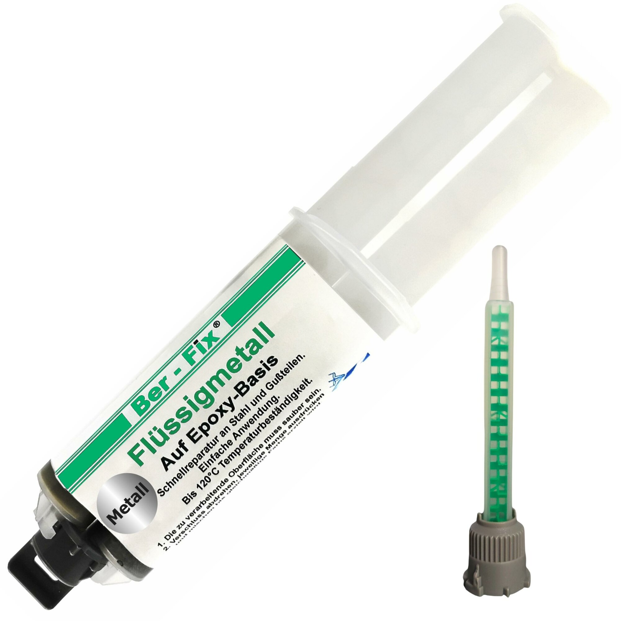 Ber-Fix® Flüssigmetall 25g 2K Metallkleber bis 12°C - für Reparaturen, Modellierungen - Hochfeste Anwendungen
