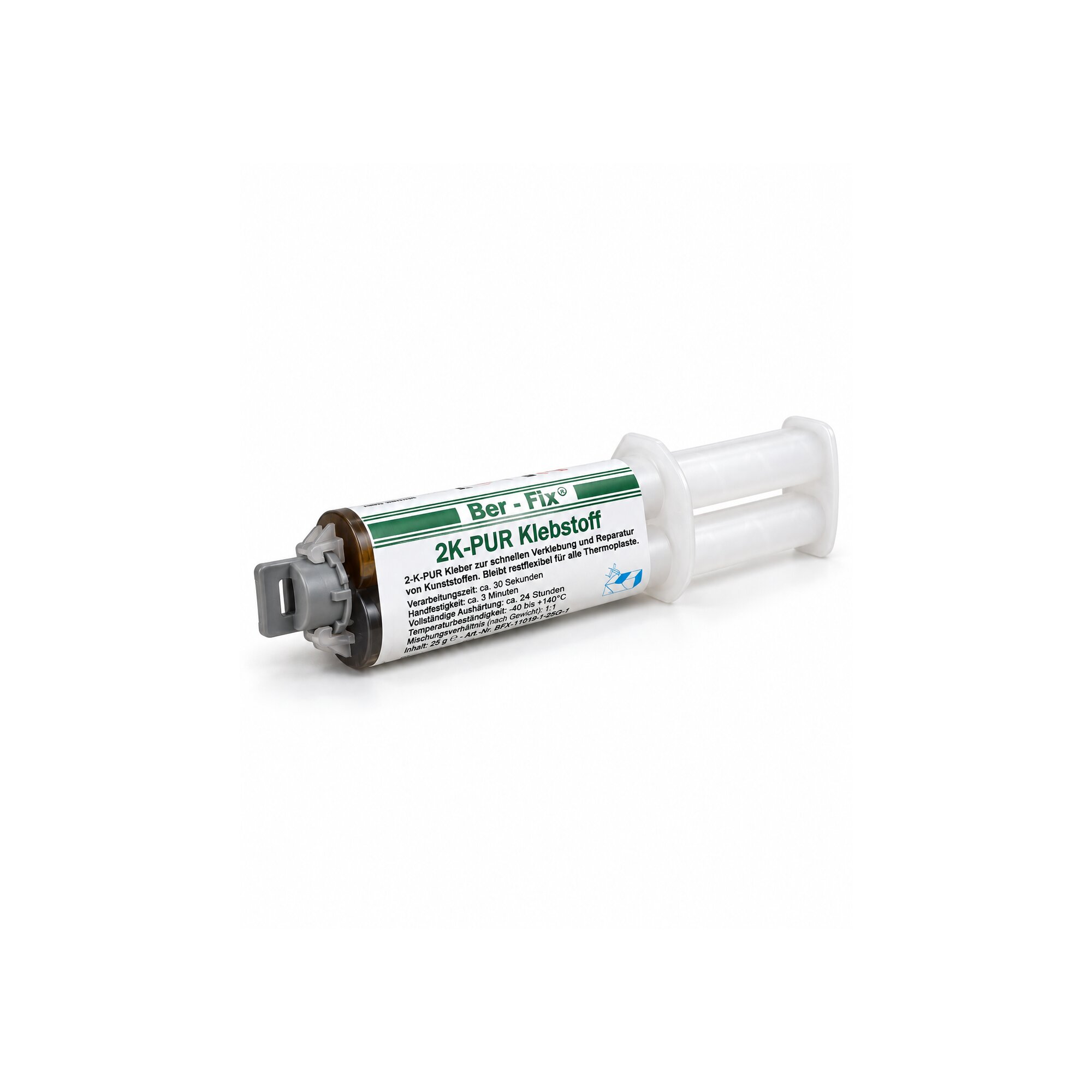 Ber-Fix® 2K-PUR Kleber schwarz – Hochfester Konstruktionskleber – 25g Spritze