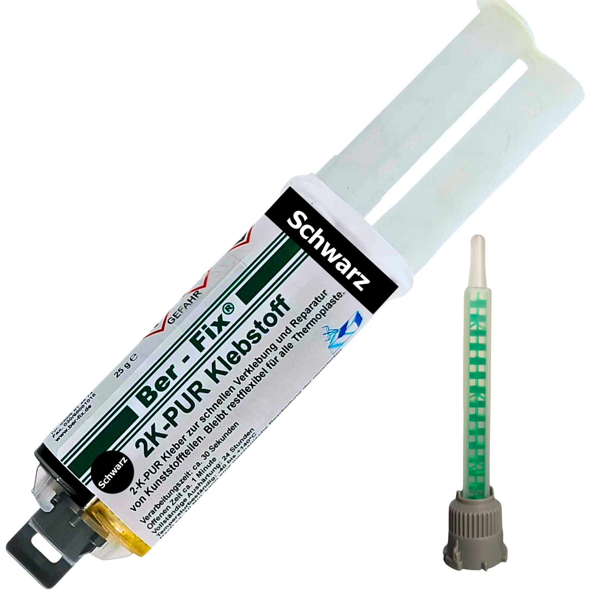 Ber-Fix® 2K-PUR Kleber 25g Schwarz - Hochviskoser...
