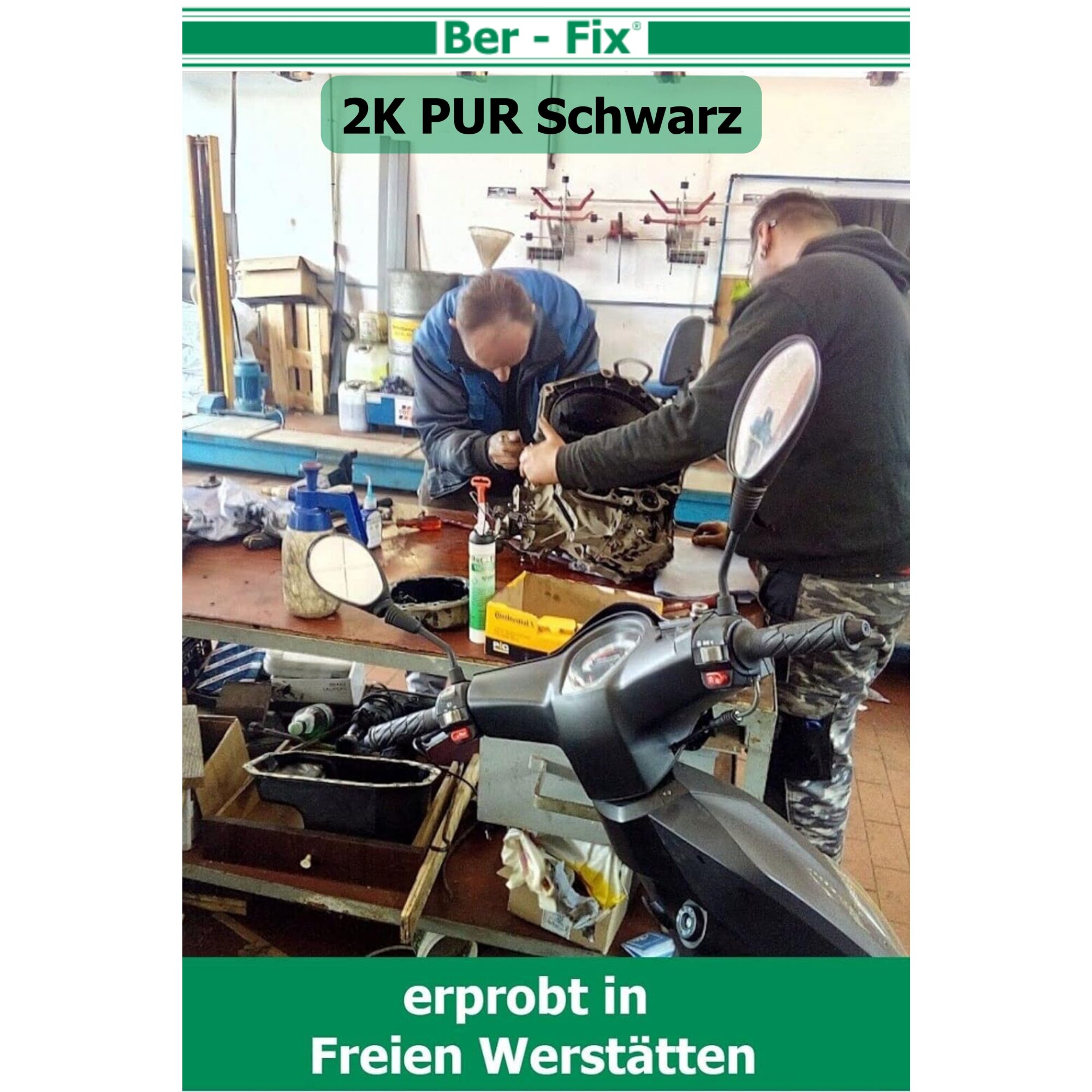 Ber-Fix© 2K-PUR Kleber 25g Schwarz ? Hochviskoser Polyurethankleber (60 Sekunden) fr Kunststoff | Pr„zise Dosierung, Stark & Vielseitig