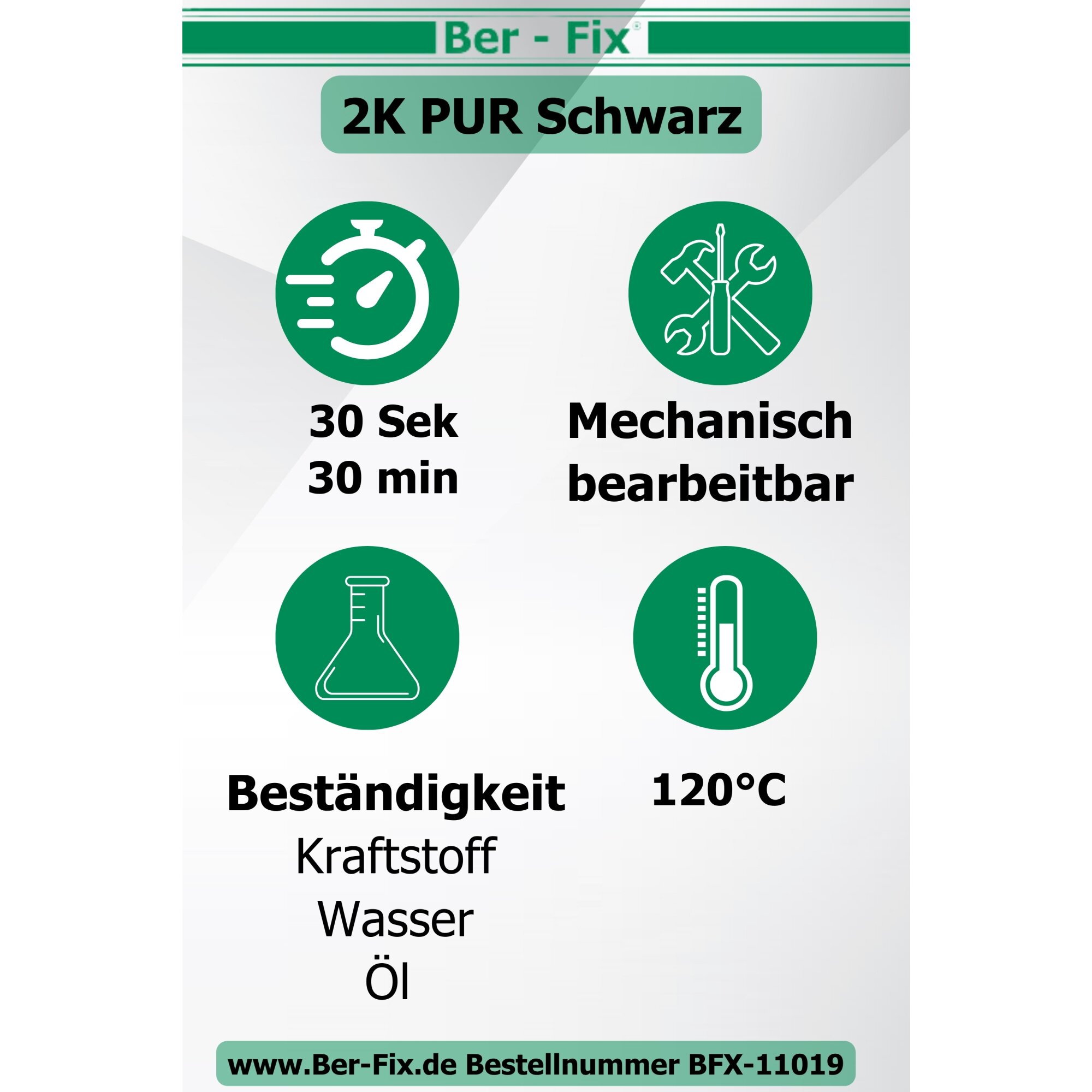 Ber-Fix© 2K-PUR Kleber 25g Schwarz ? Hochviskoser...